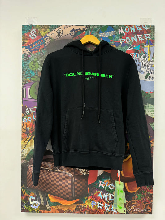 Off White Hoodie Control Panel Black Green Used Small N/A