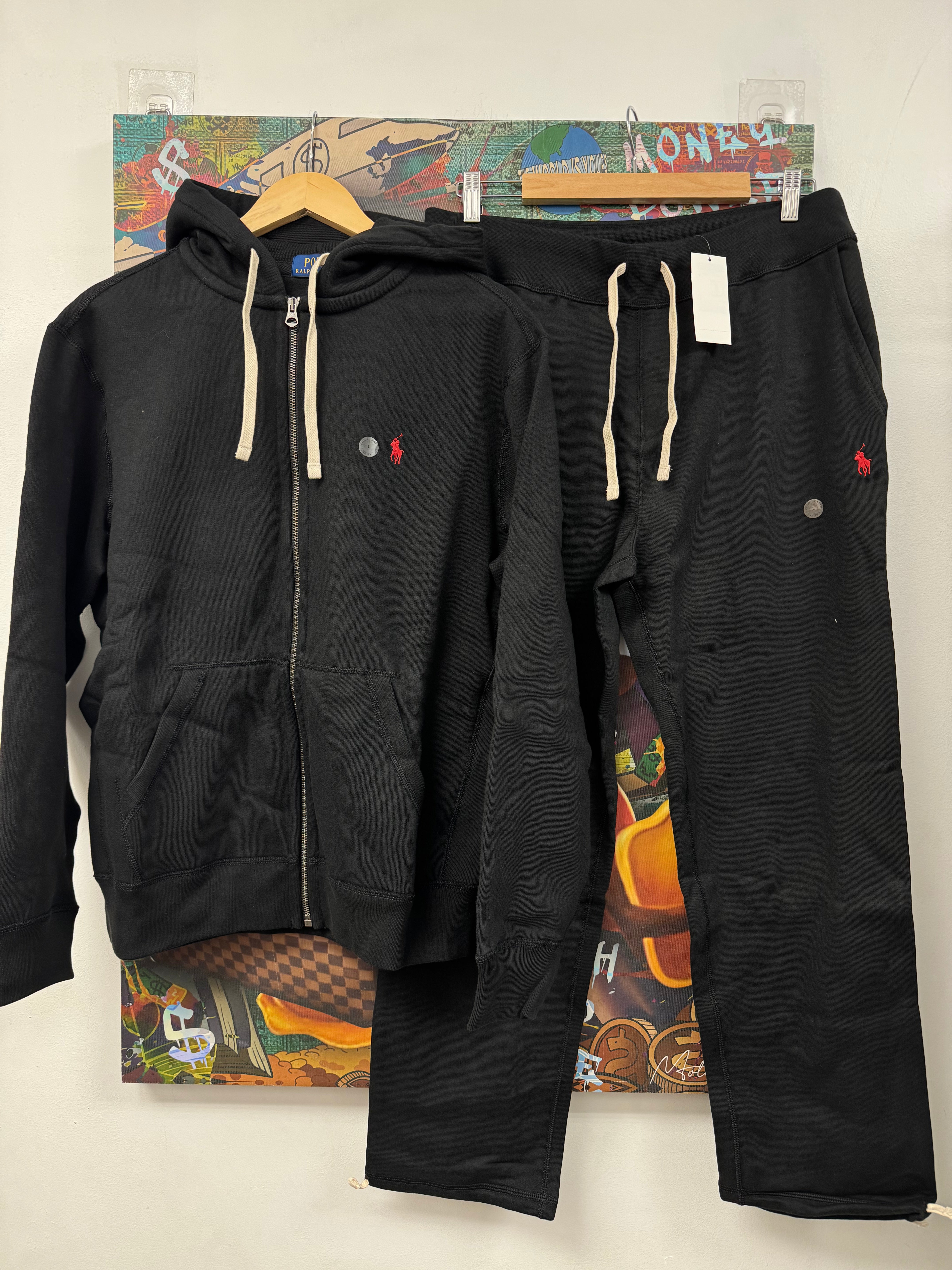 Polo Black Red Sweatsuit