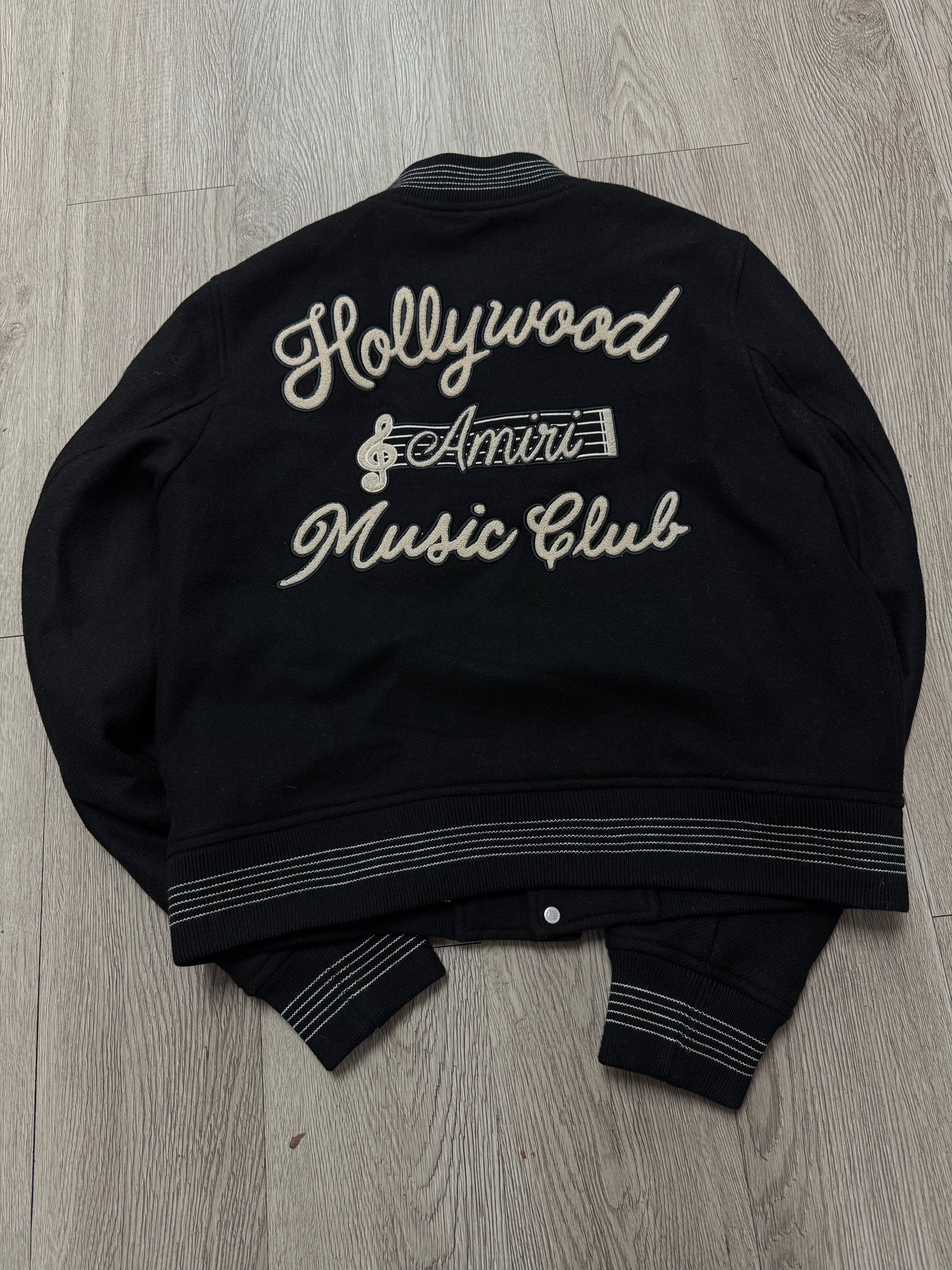 Amiri Black Music Club Varsity Jacket
