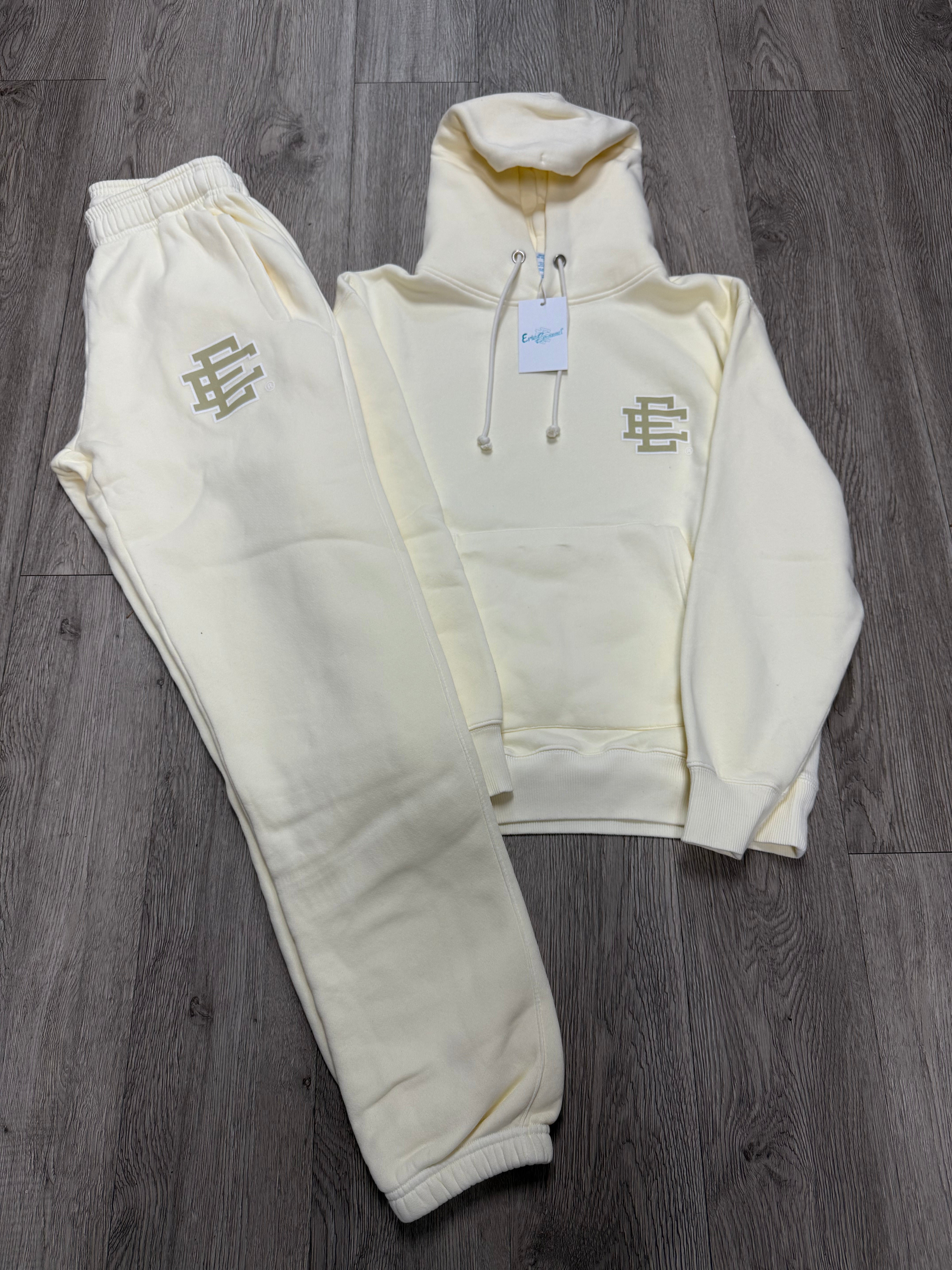 Eric Emanuel Cream Olive Logo Sweatsuit