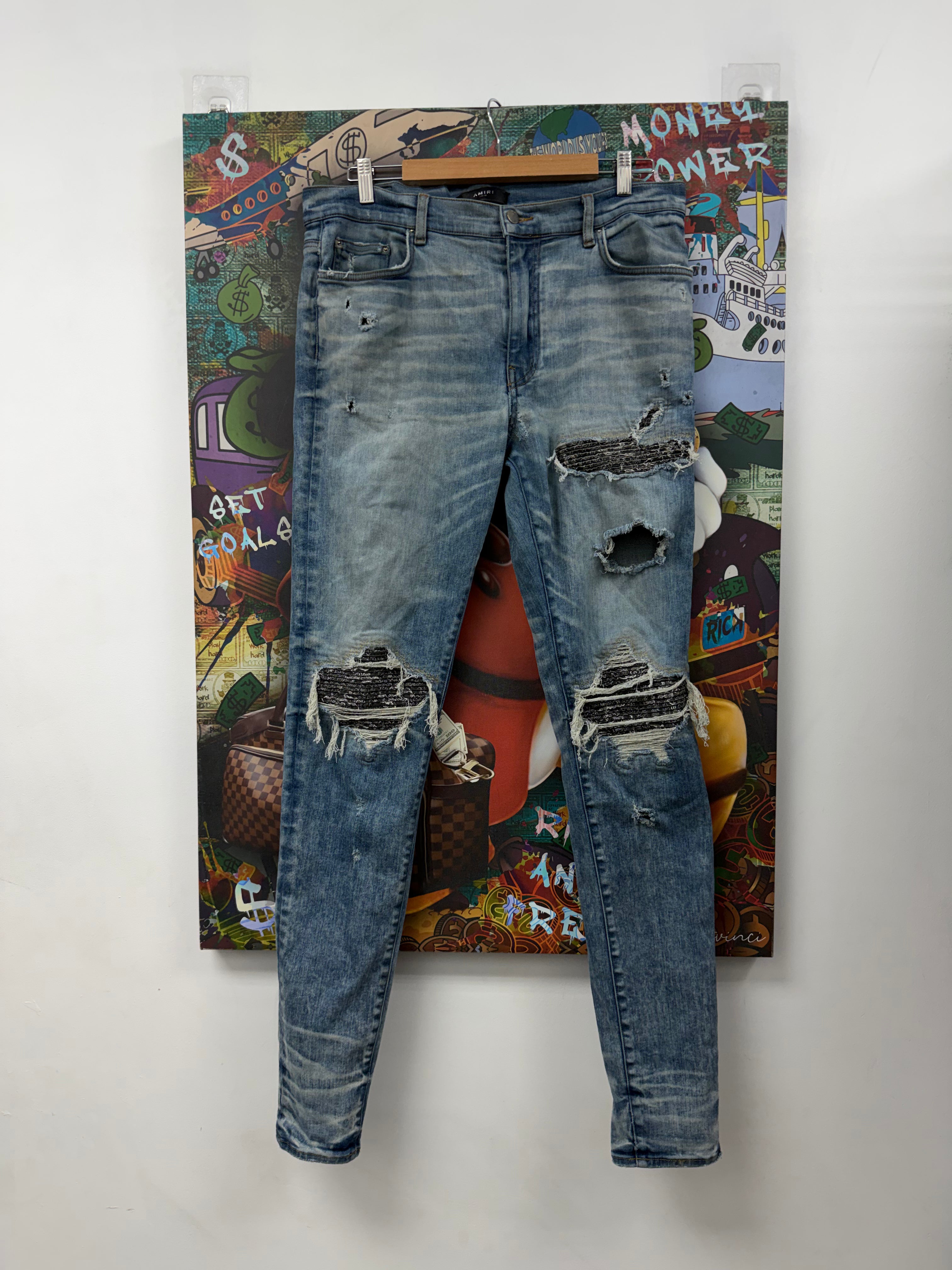 Amiri MX1 Vintage Wash Paisley Patch (Repaired) Jeans