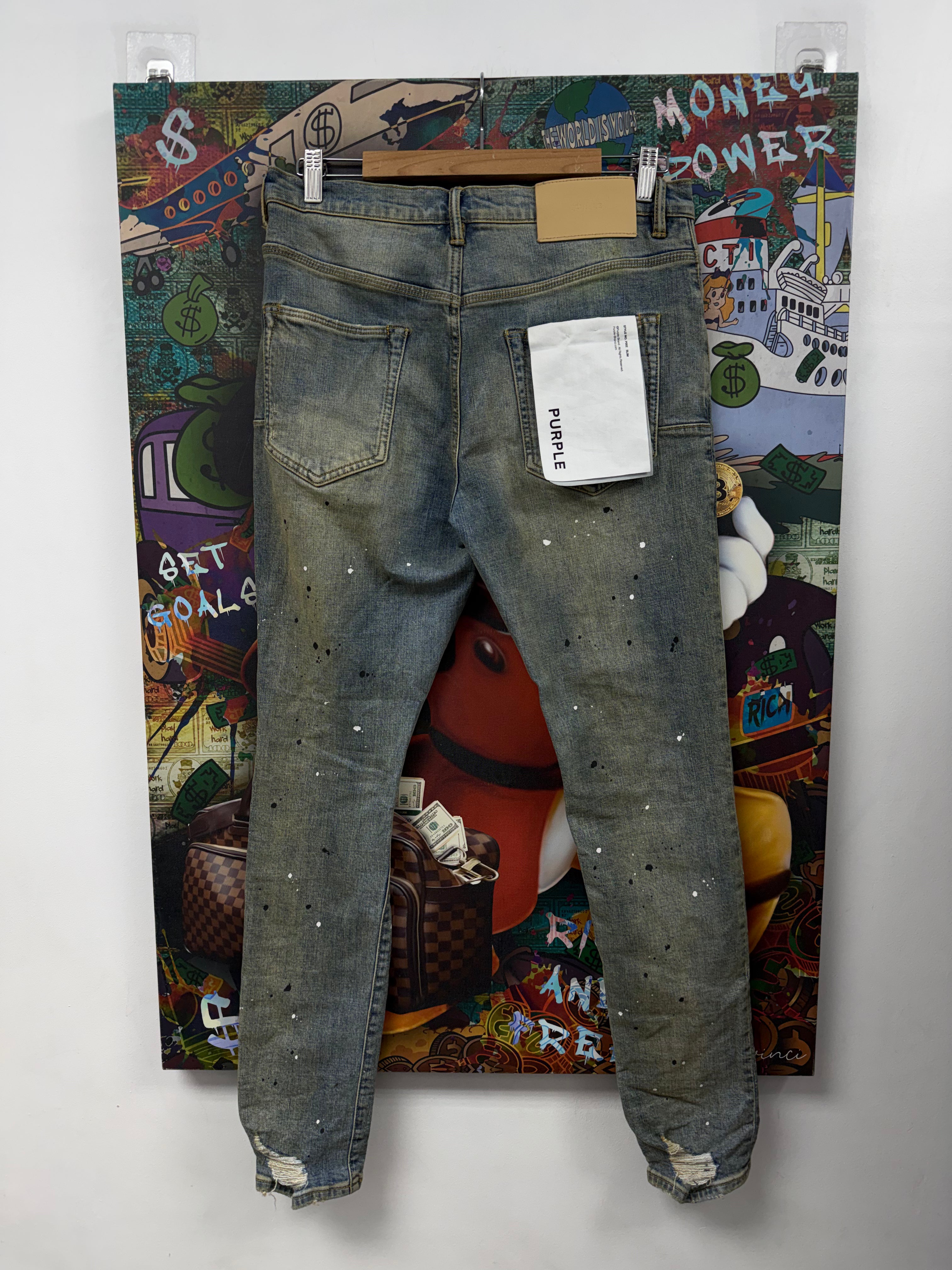Purple Brand Vintage Wash Splatter Jeans
