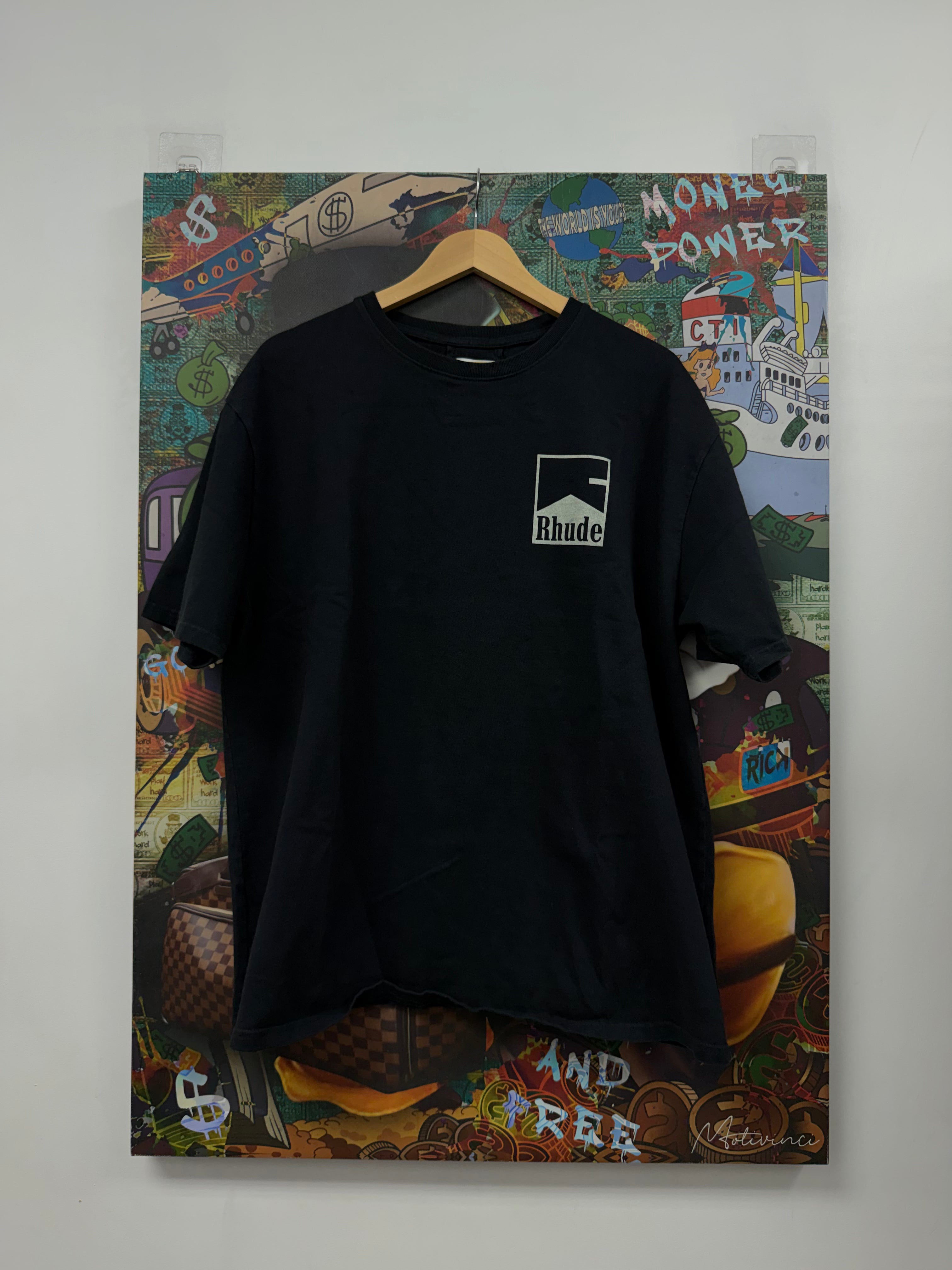 Rhude Vintage Black Chevron Tee