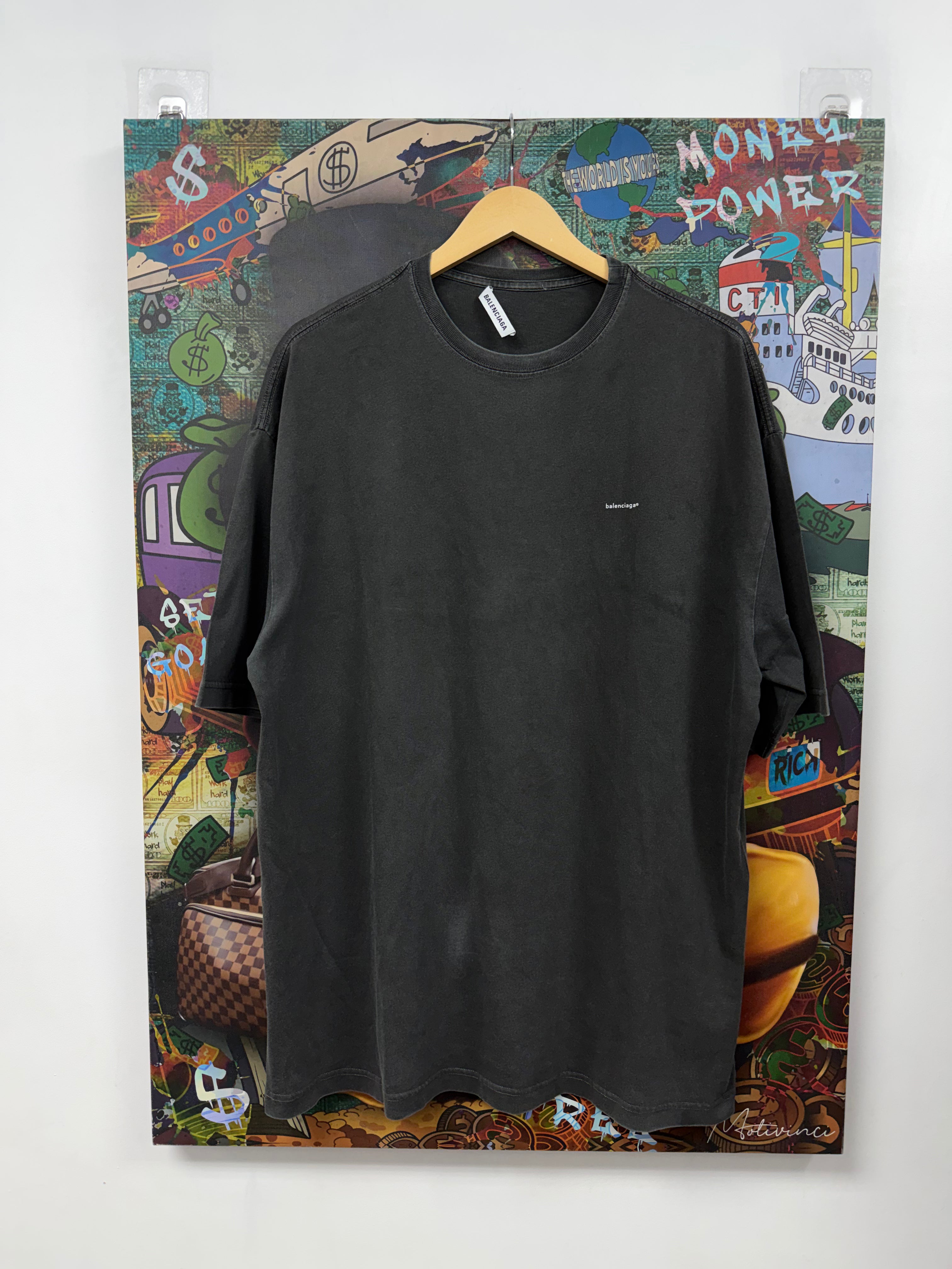 Balenciaga Grey Trademark Logo Tee