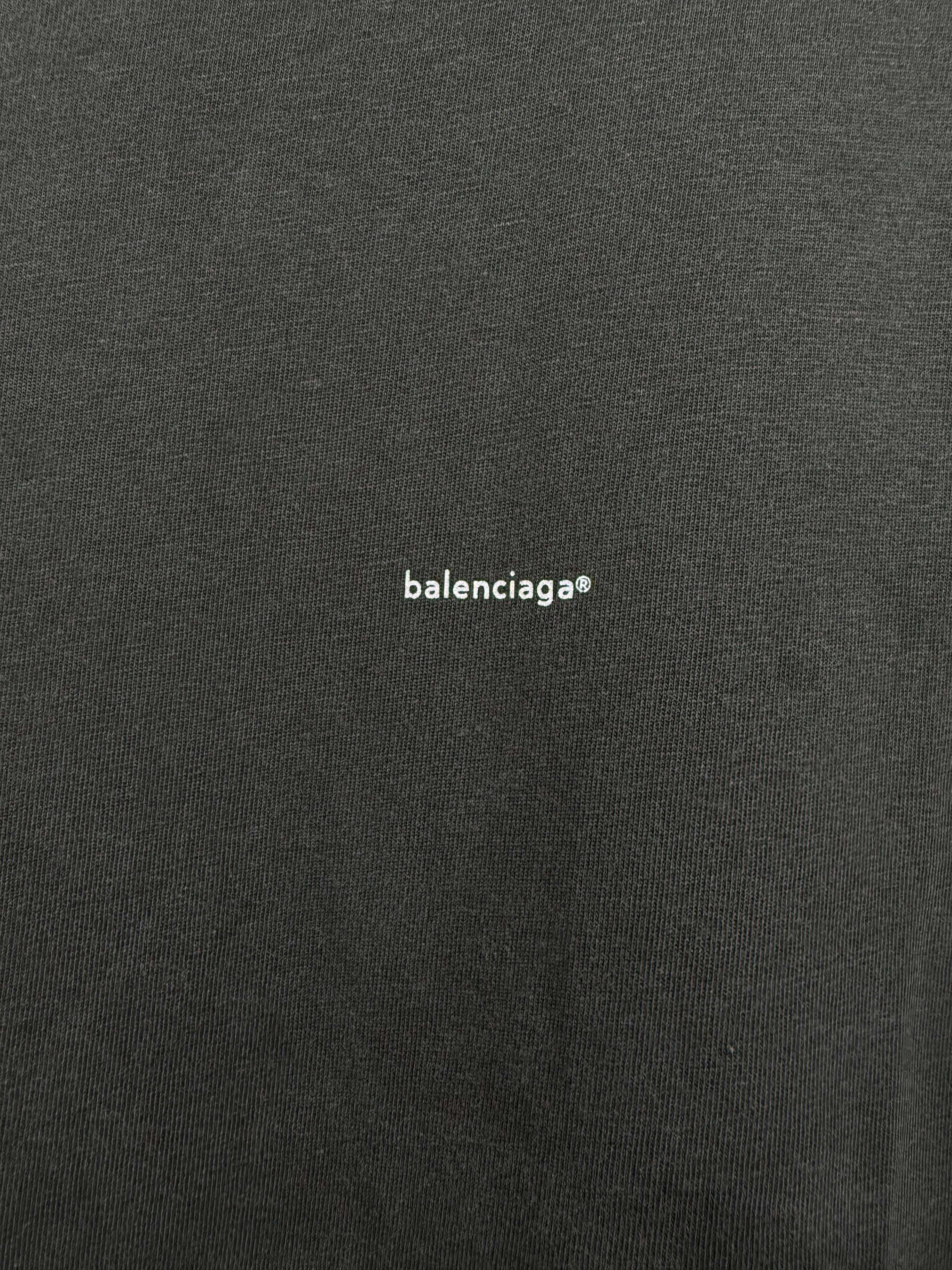 Balenciaga Grey Trademark Logo Tee