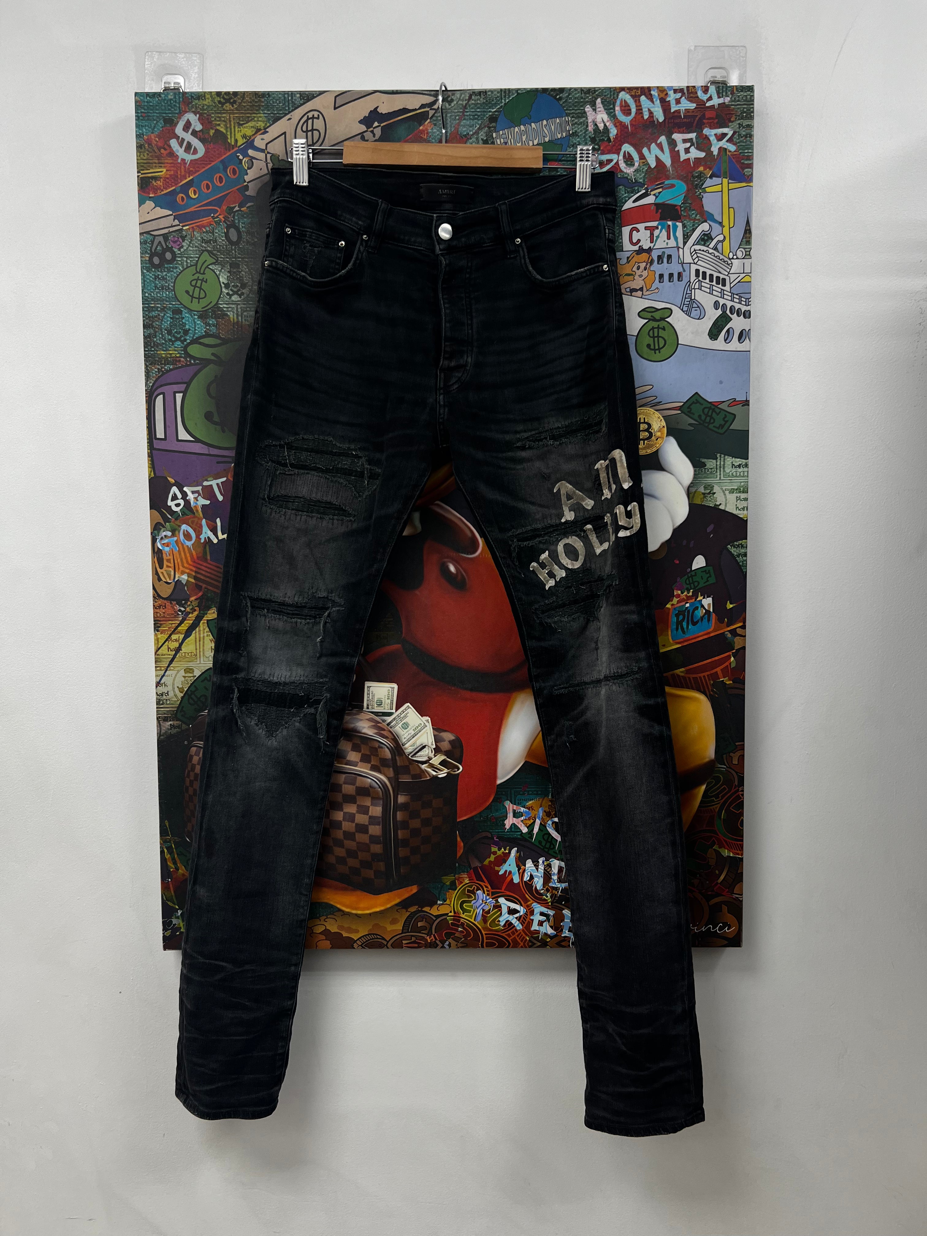 Amiri Black Hollywood Distressed Jeans