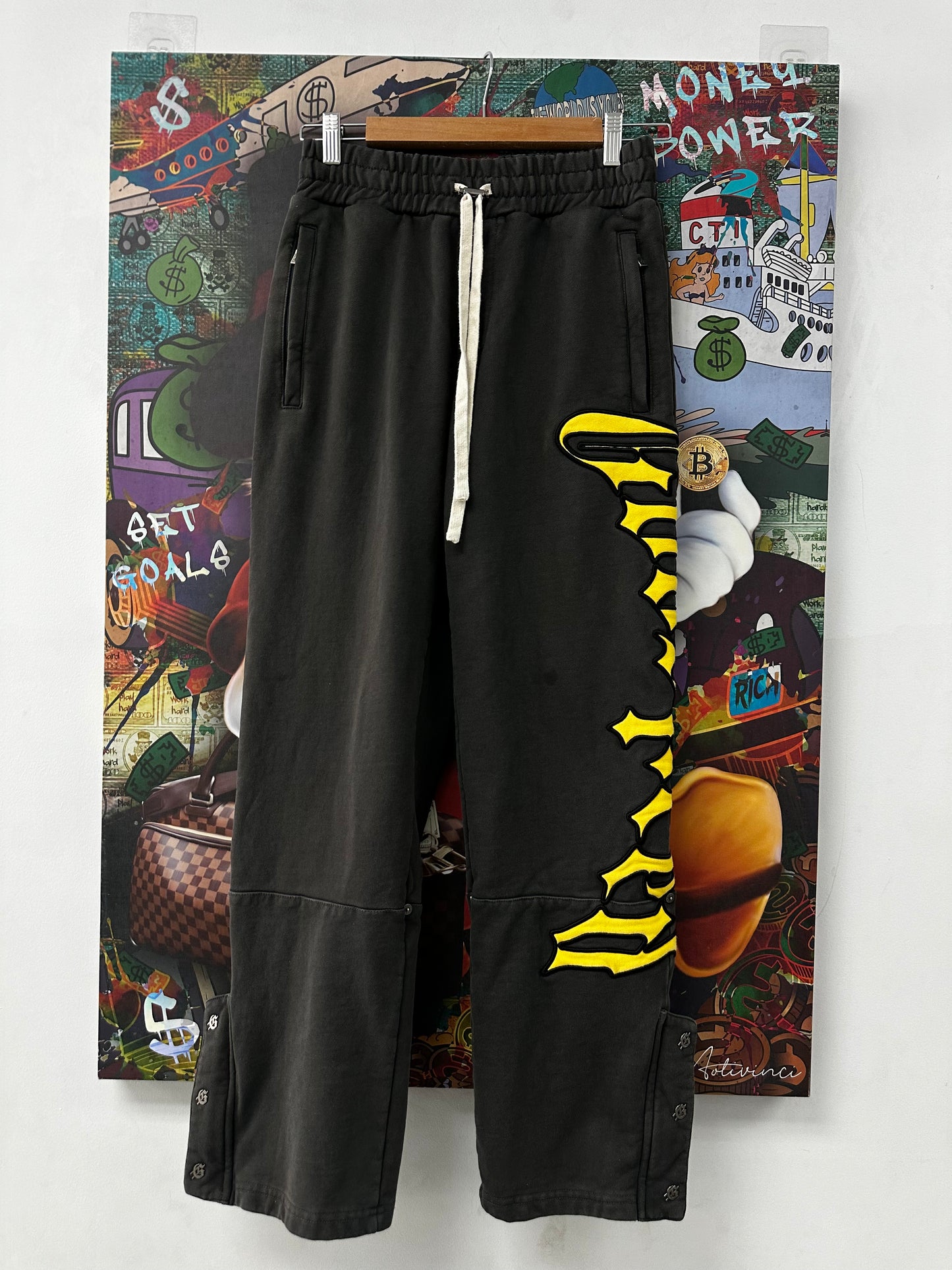 Godspeed Sweats Brown Yellow Lightly Worn Small