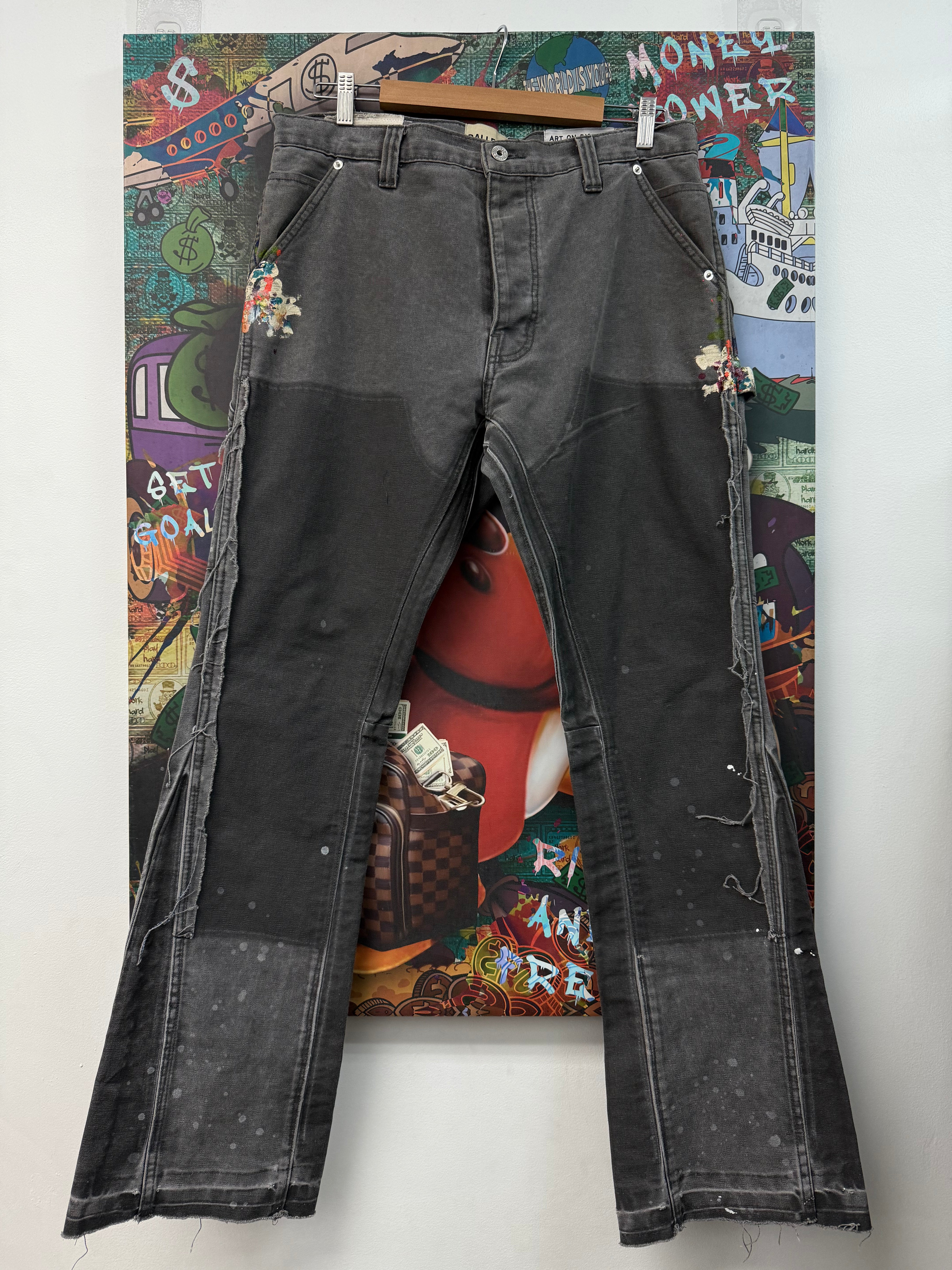 Gallery Dept De La Flare Grey Splatter Jeans