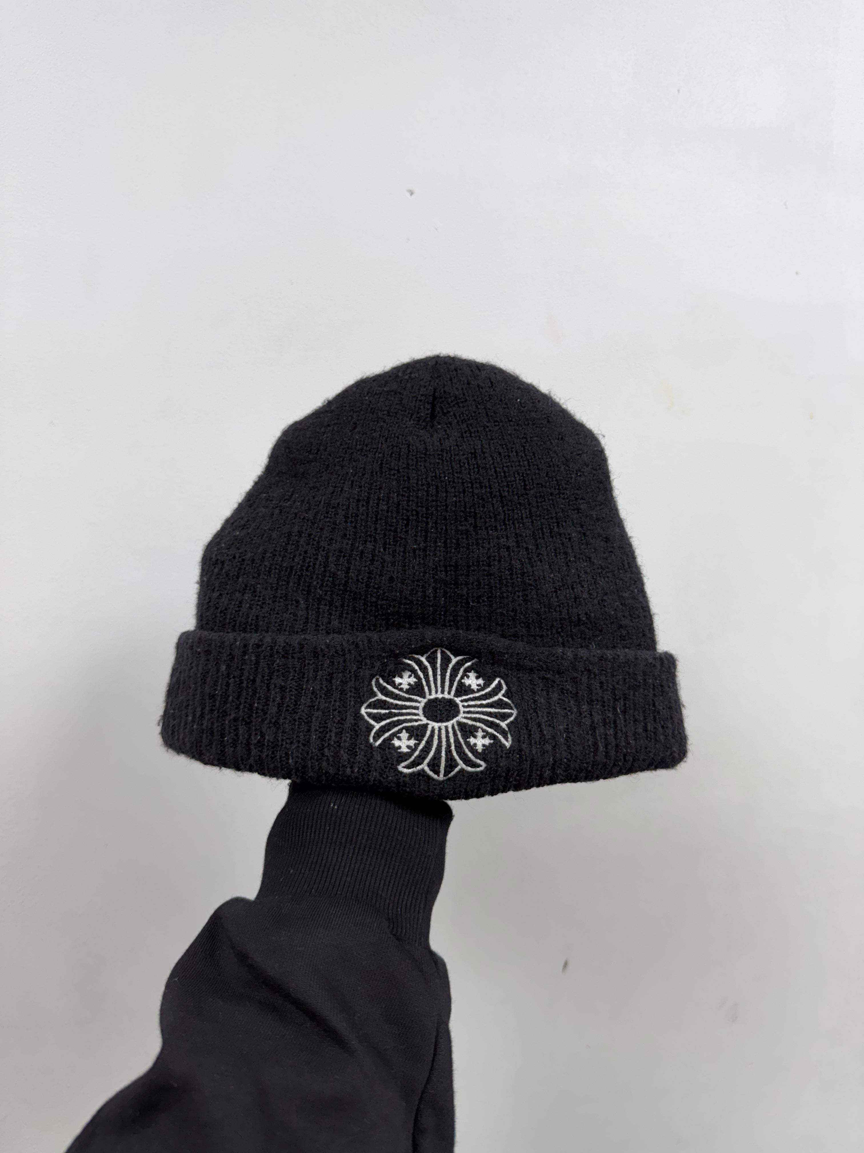 Chrome Hearts Black Wool Plus Logo Beanie