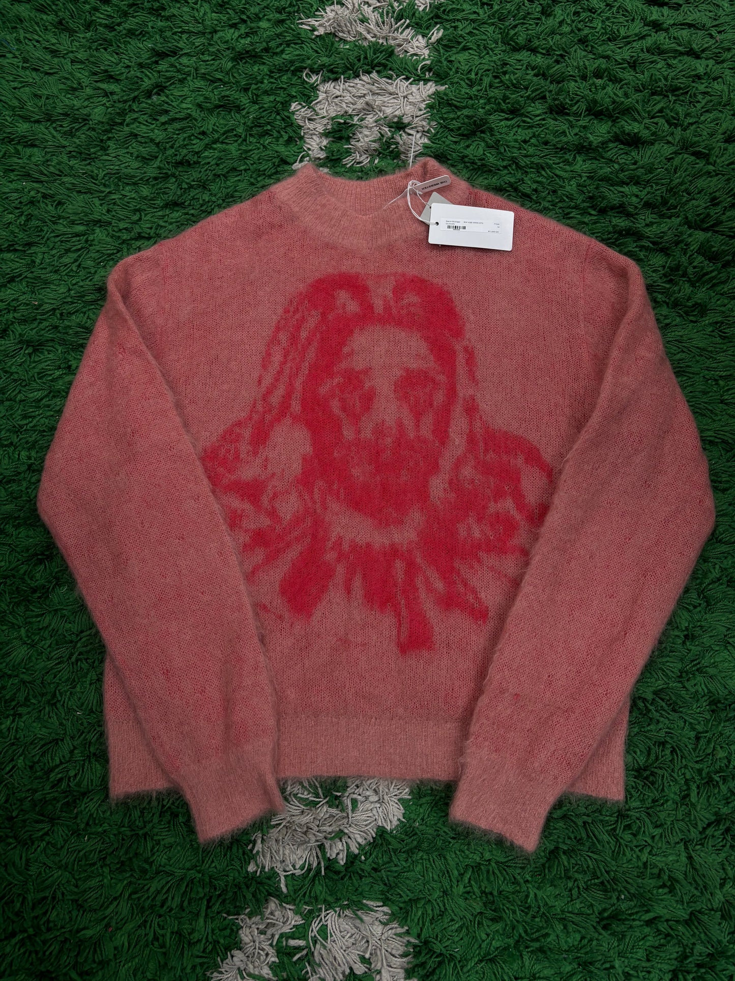 Saint Michael Born n Raised Clown Knit Sweater Pink Medium New