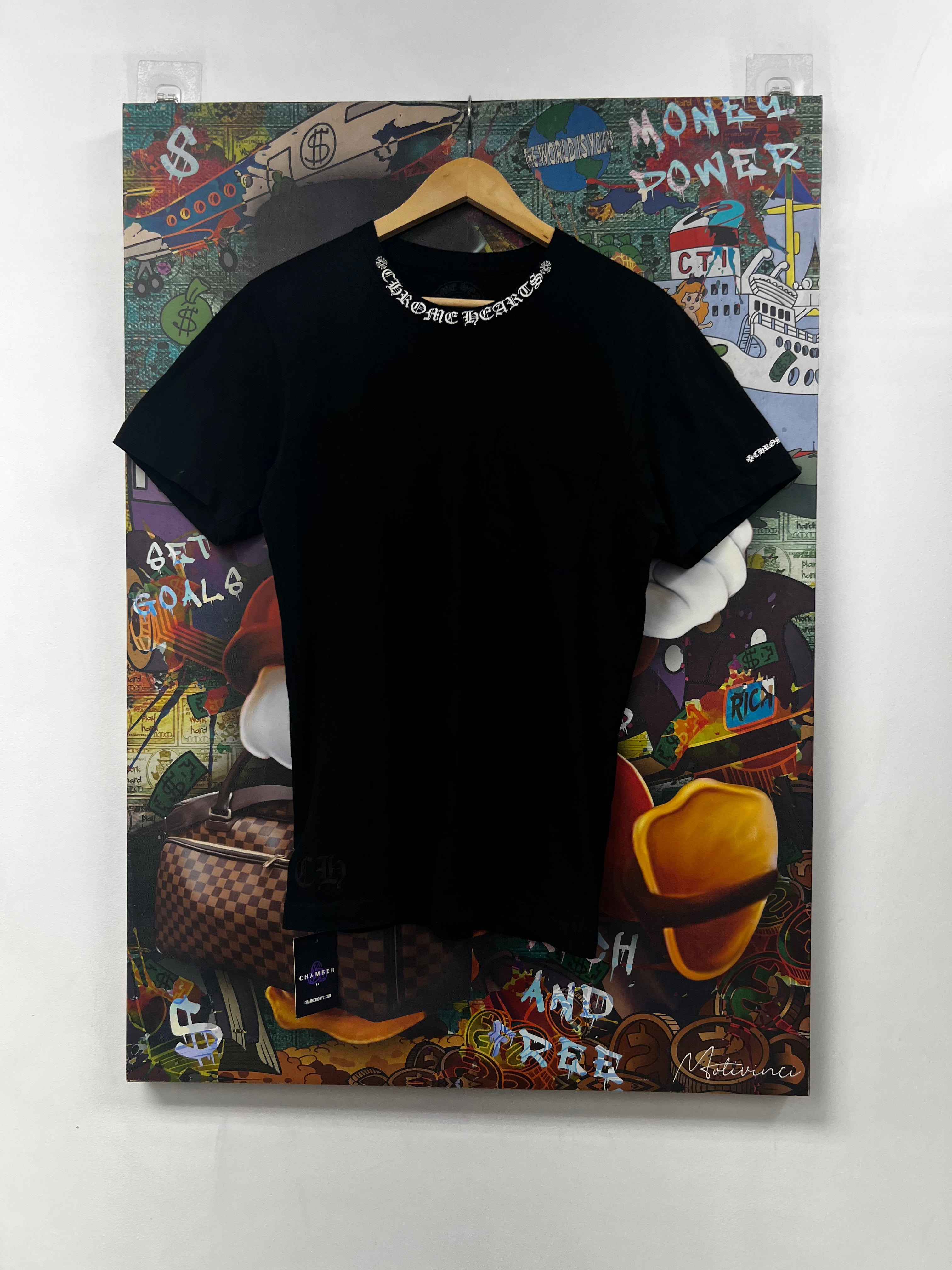Chrome Hearts Black White Neck Logo Tee