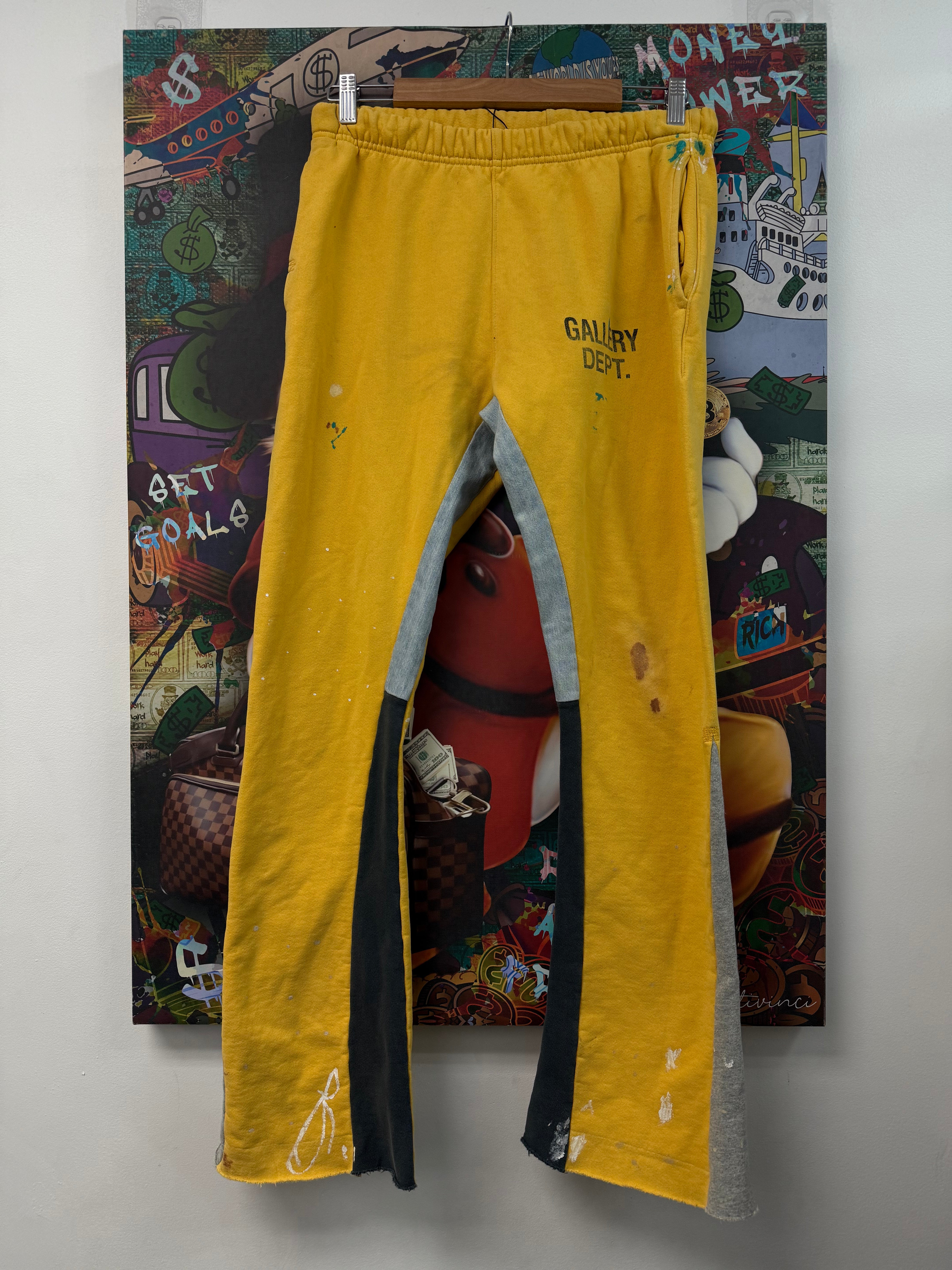 Gallery Dept Yellow Splatter Flared Sweats