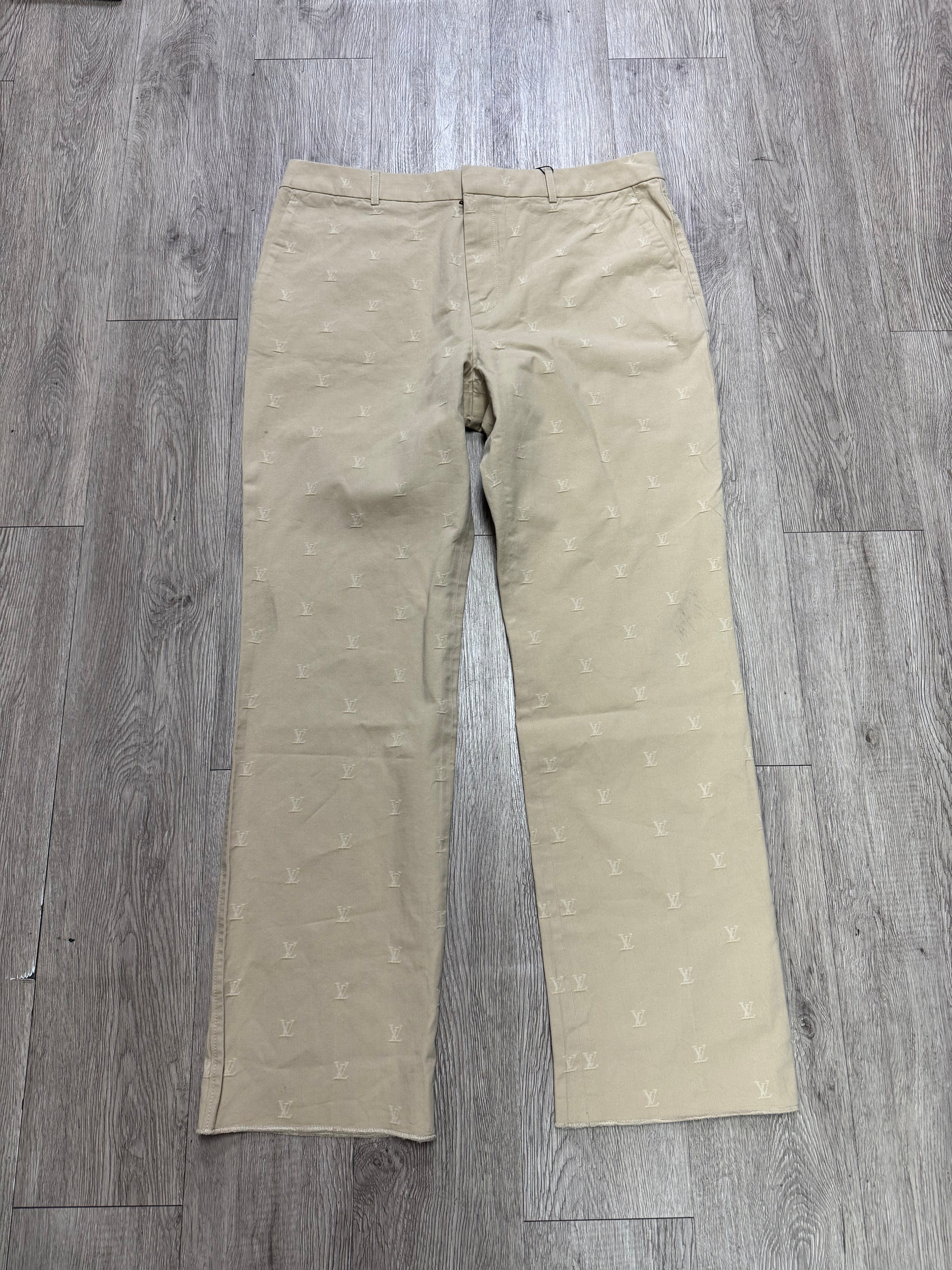 Louis Vuitton Beige Monogram (54) Suit Pants
