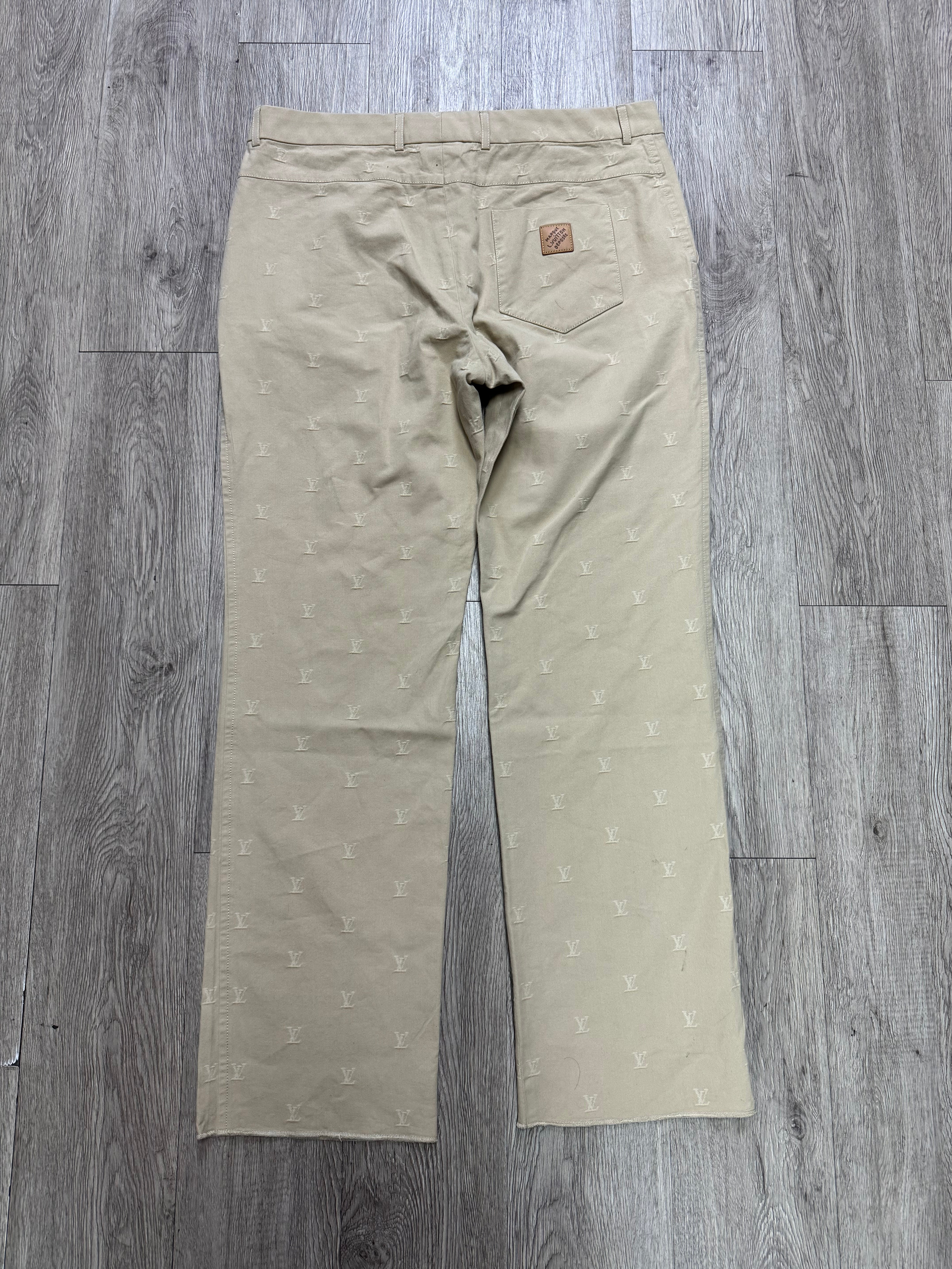 Louis Vuitton Beige Monogram (54) Suit Pants