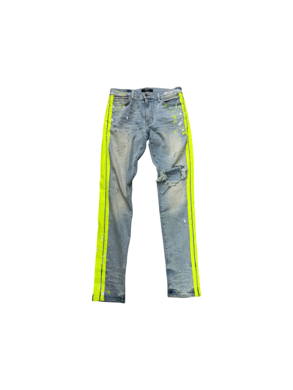 Amiri Stripe Light Wash & Neon Jeans