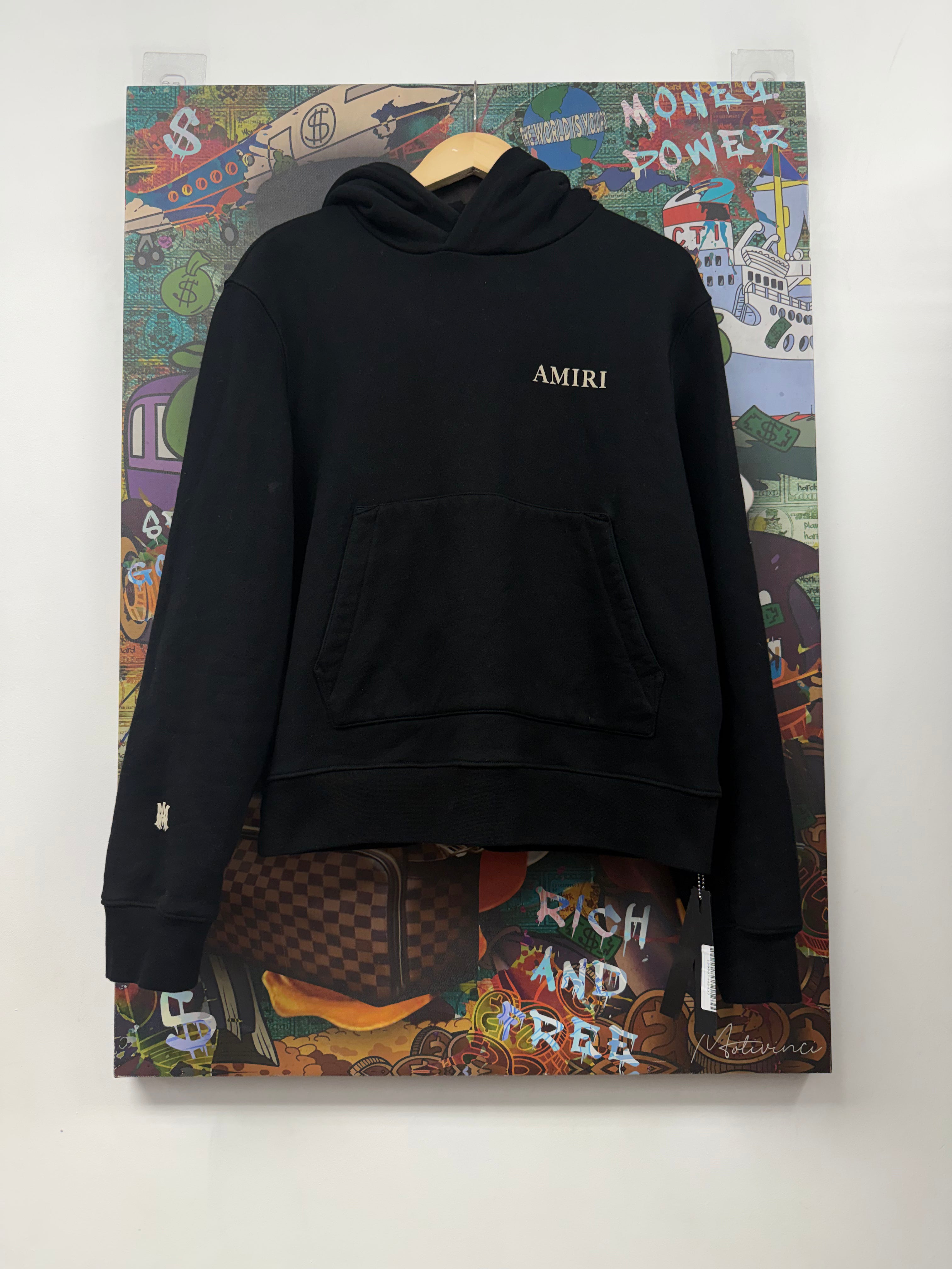 Amiri Black Puff Logo Hoodie