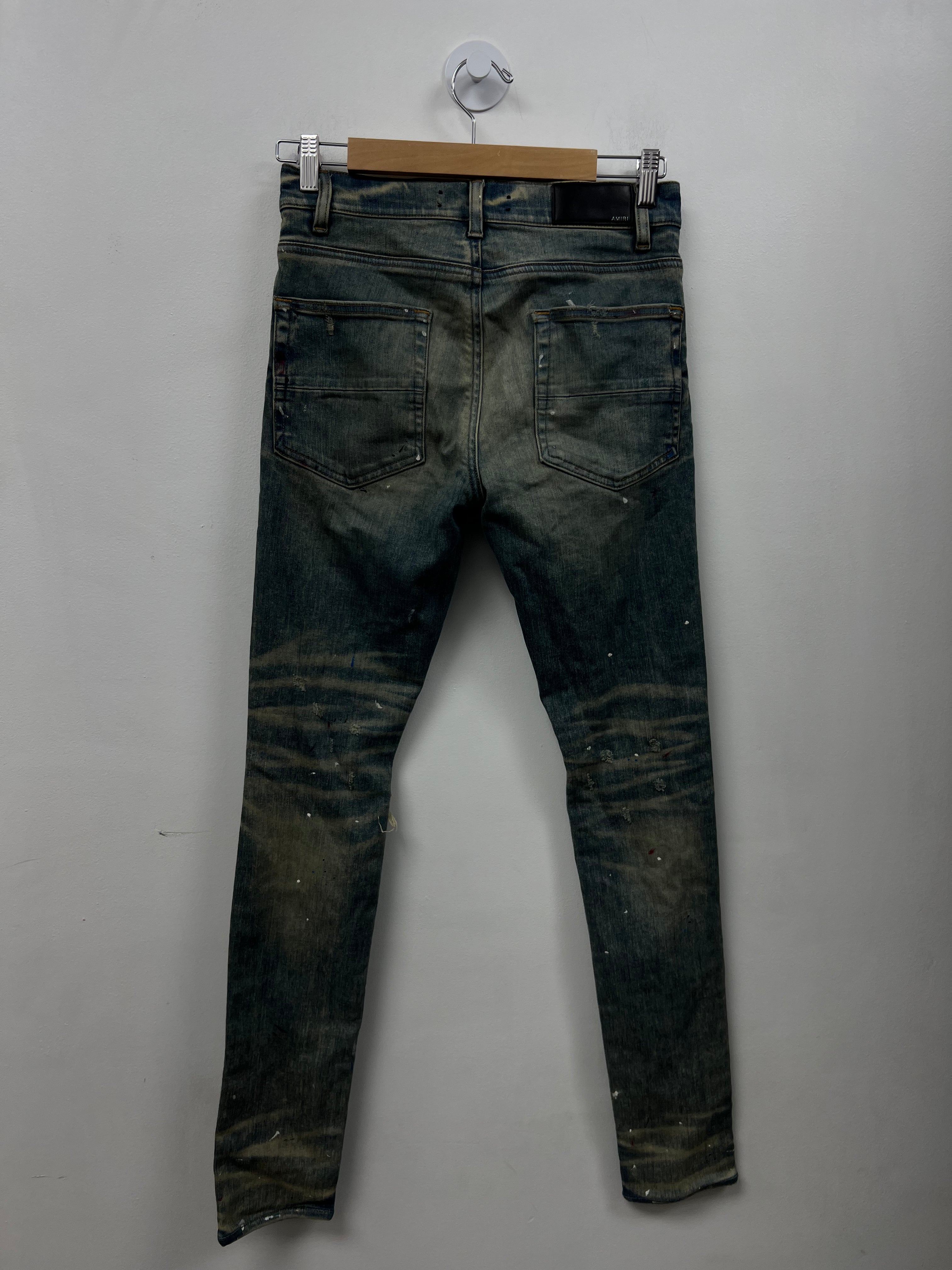 Amiri Vintage Wash Paint Splatter Jeans