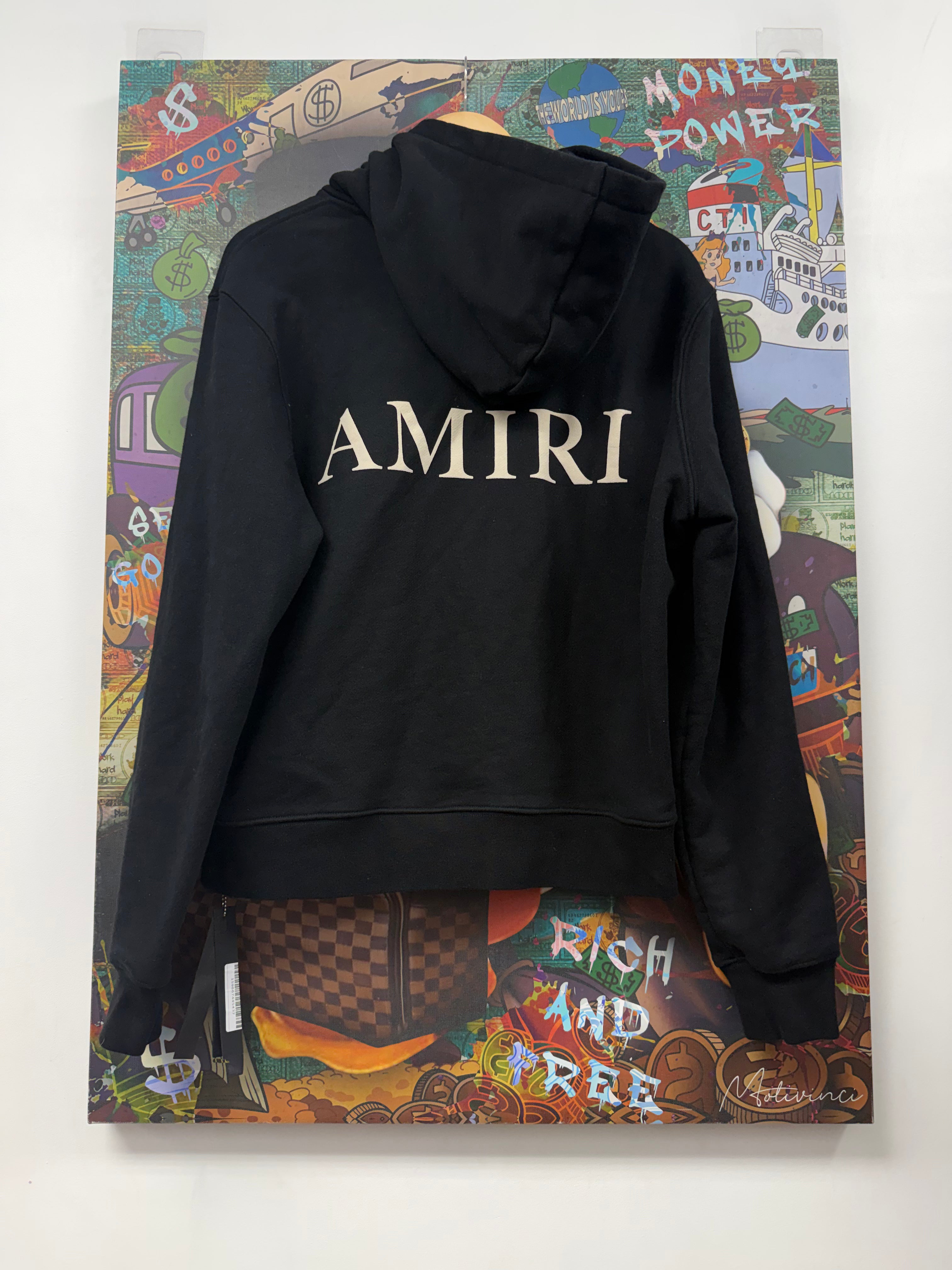 Amiri Black Puff Logo Hoodie