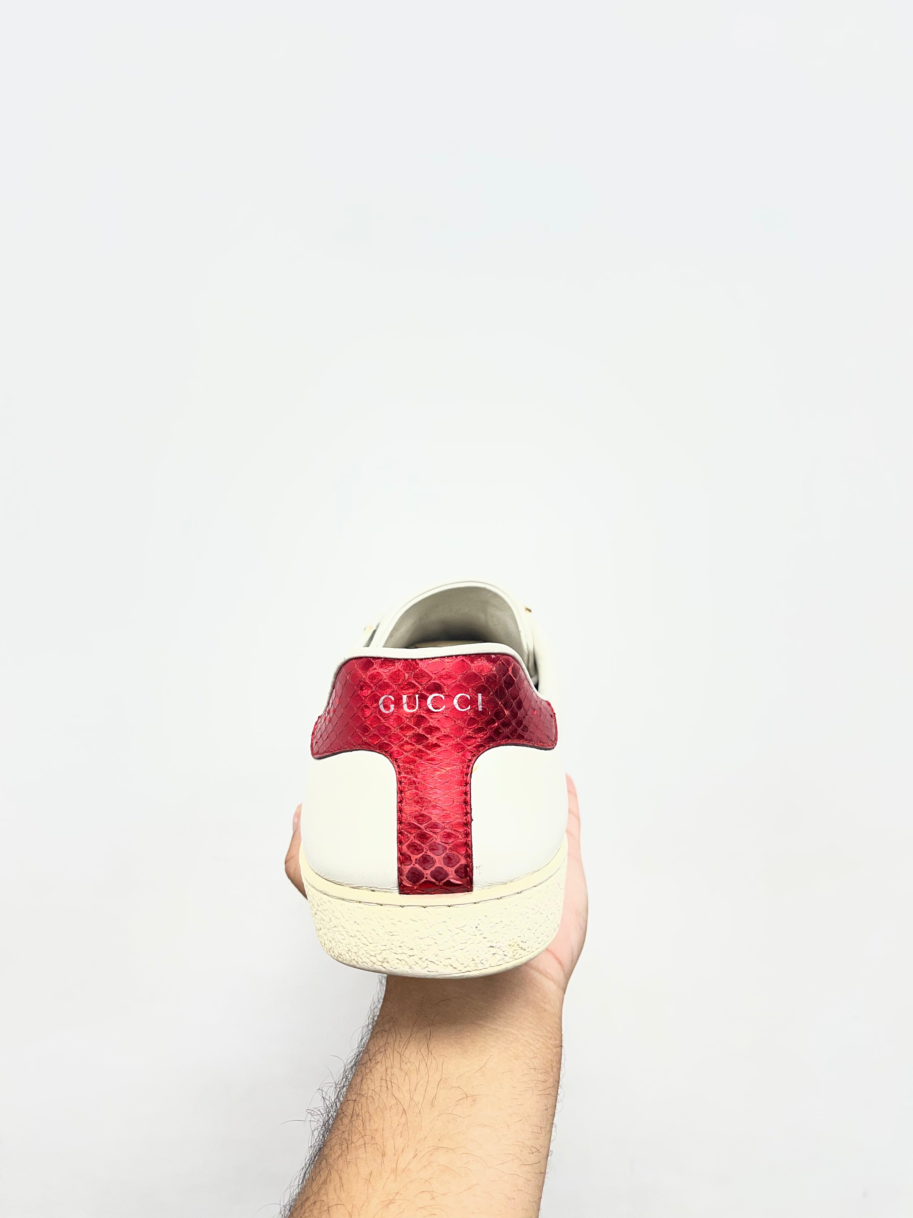 Gucci White Green Ace Sneakers