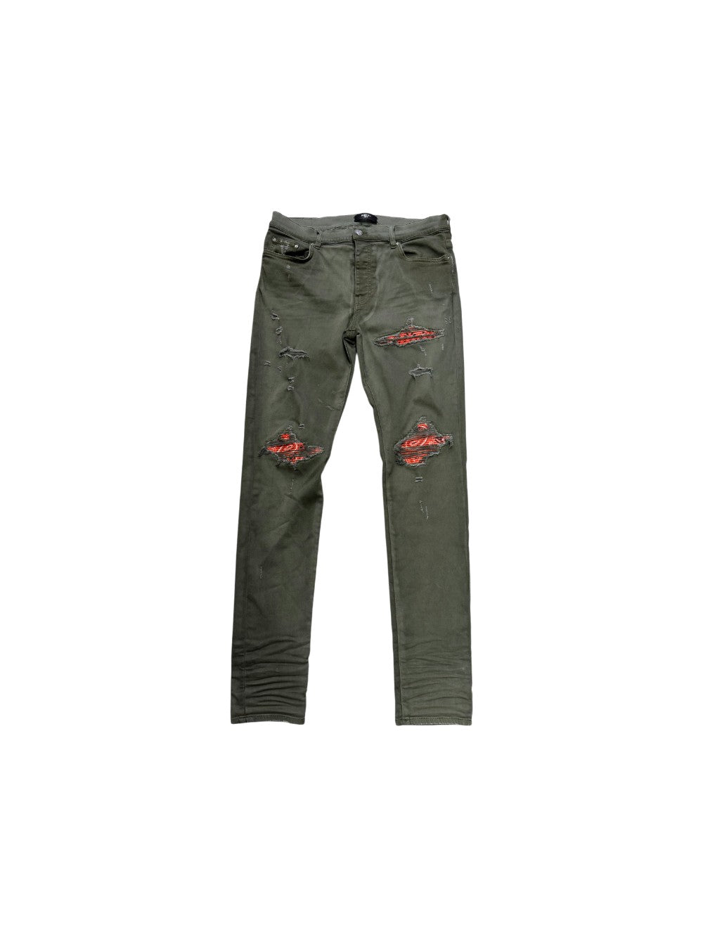 Amiri Patch Olive & Orange Jeans