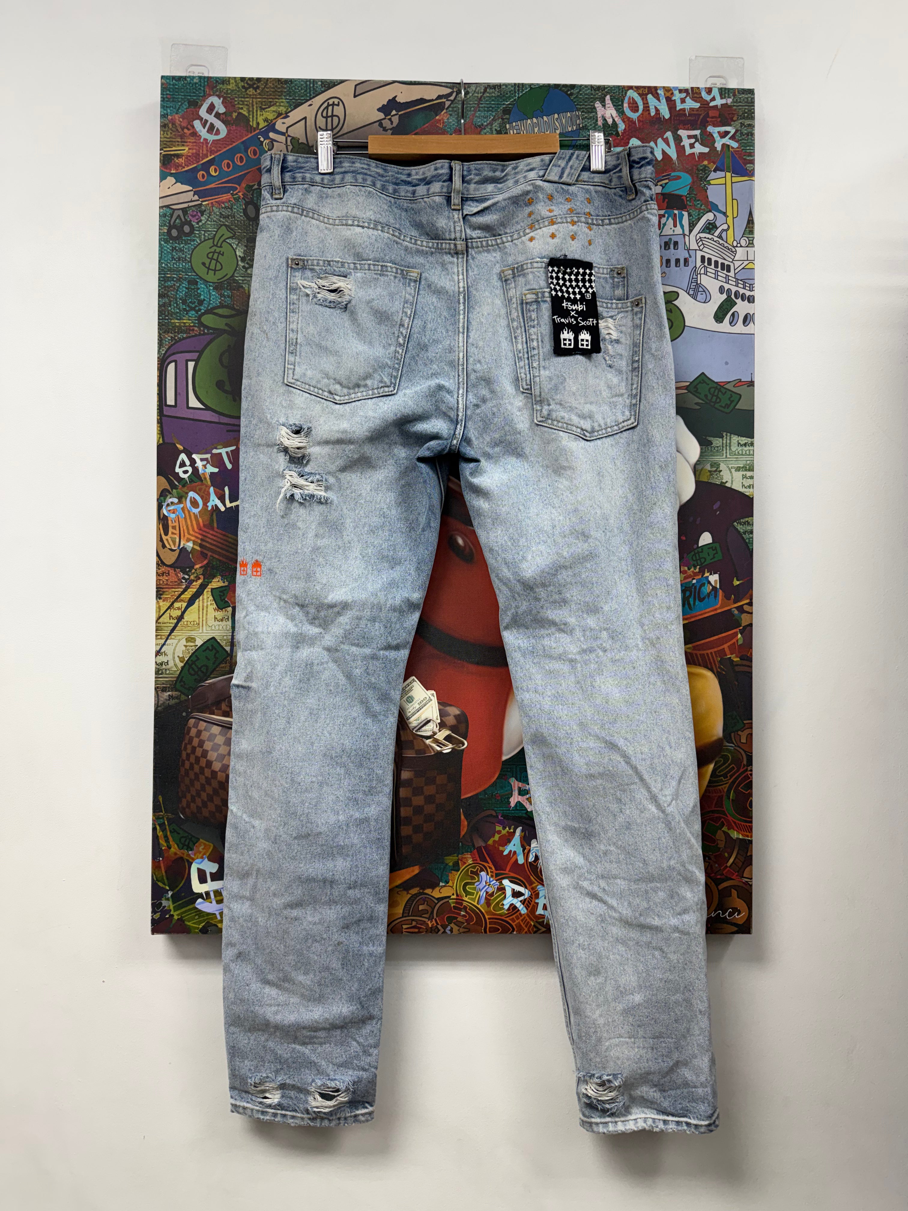 Ksubi x Travis Scott Light Wash Ripped Jeans