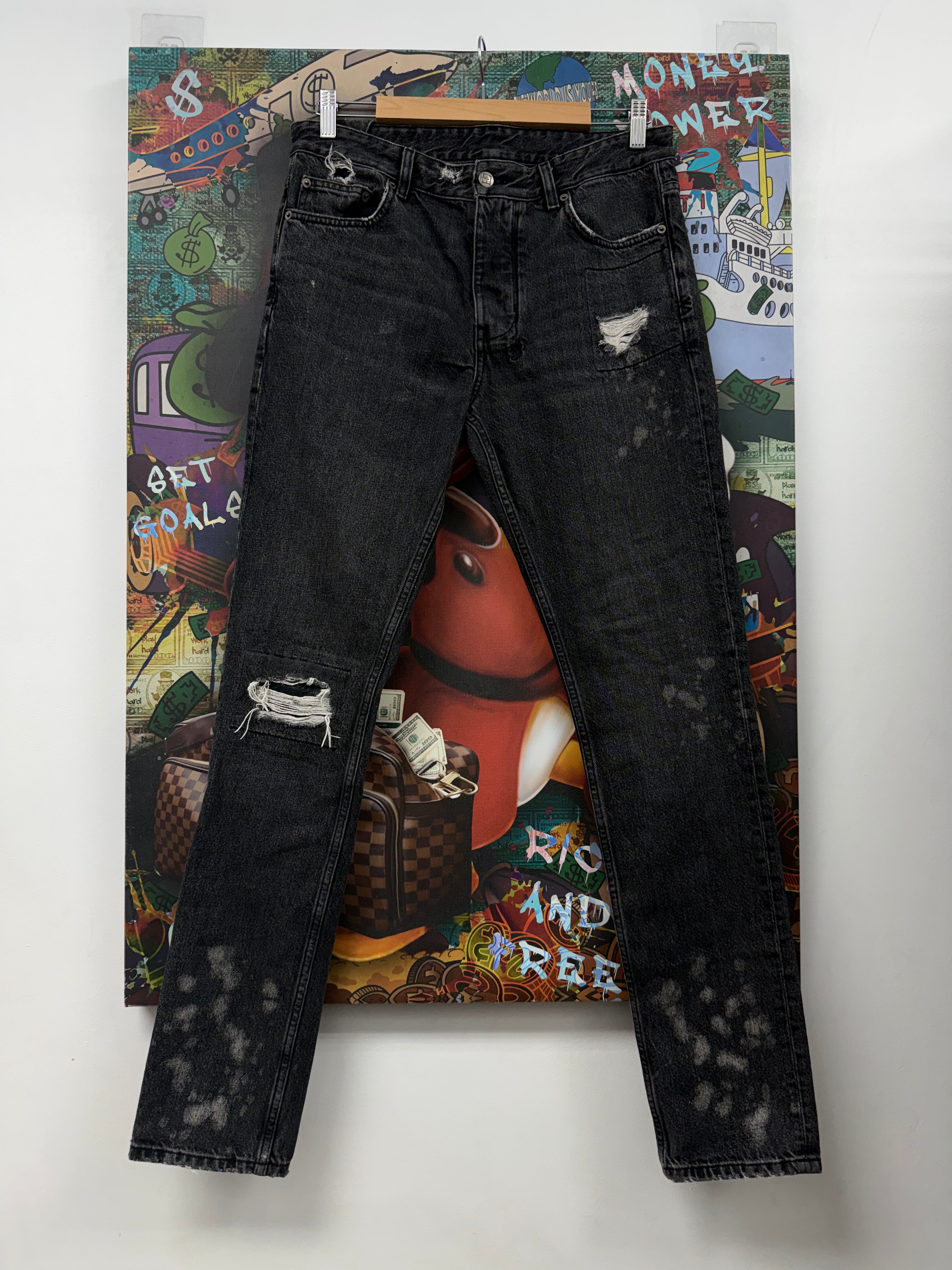 Ksubi Black Wash Patchwork Jeans