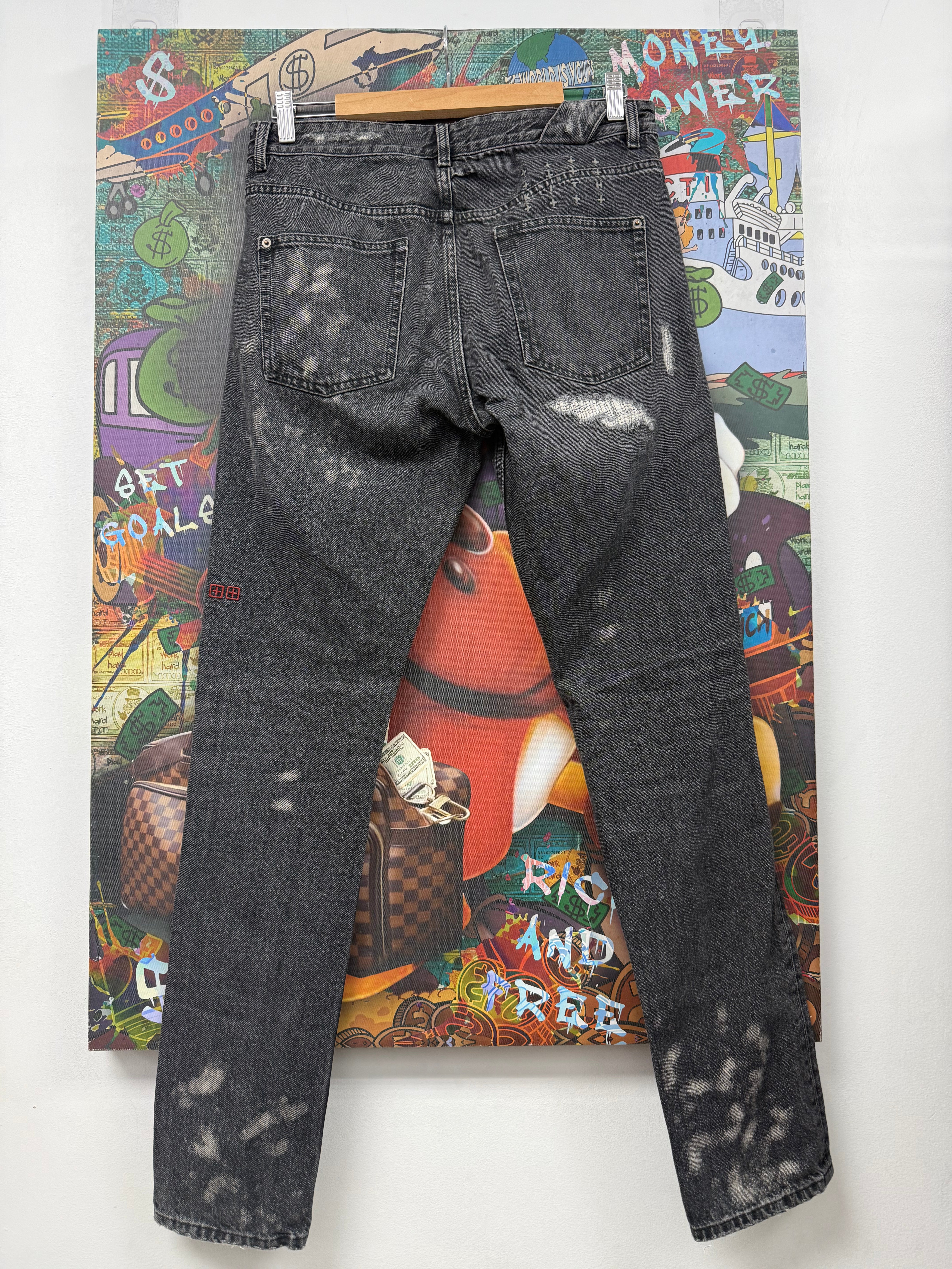 Ksubi Black Wash Patchwork Jeans