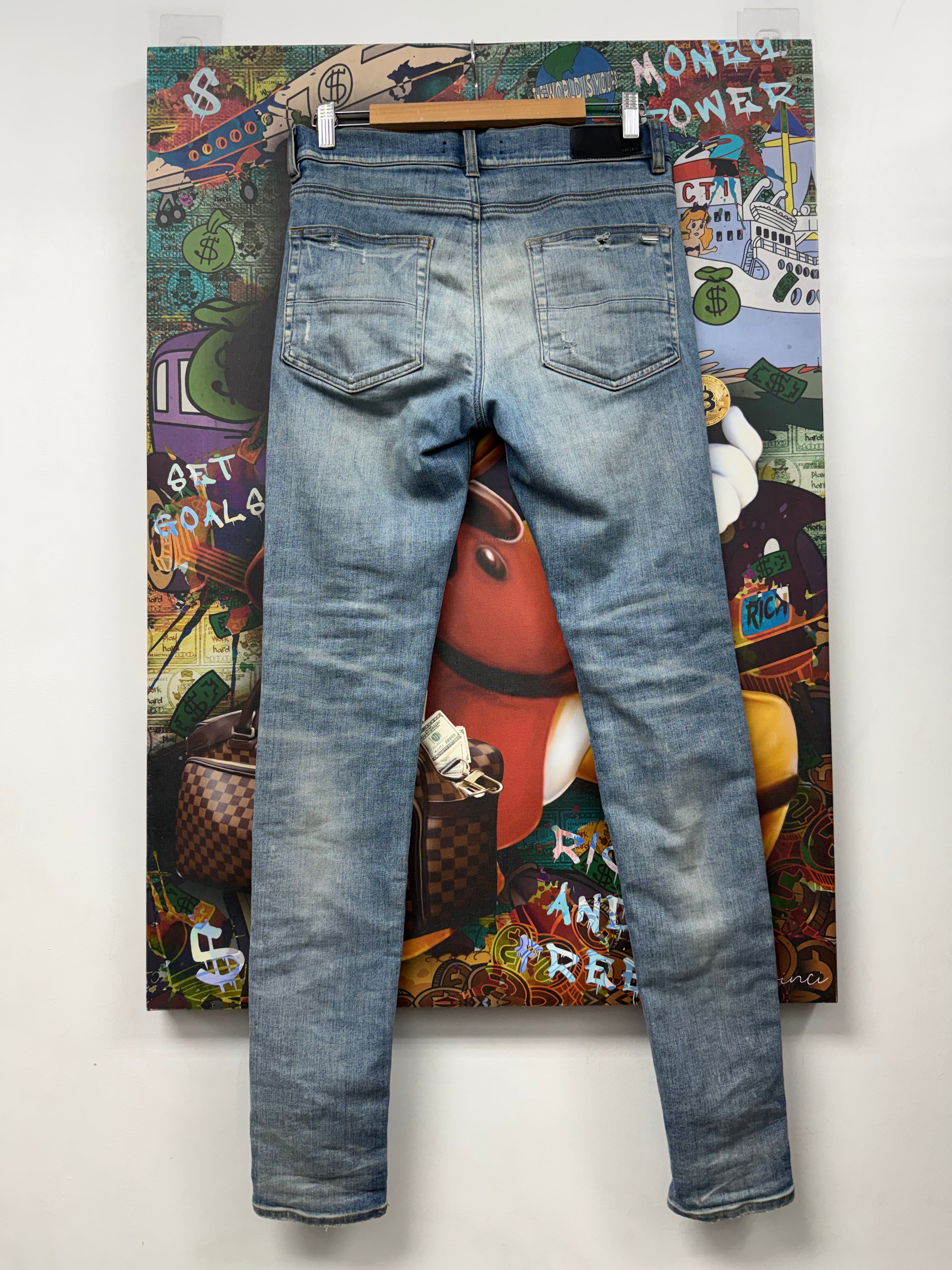 Amiri Light Wash Plain Thrasher Jeans