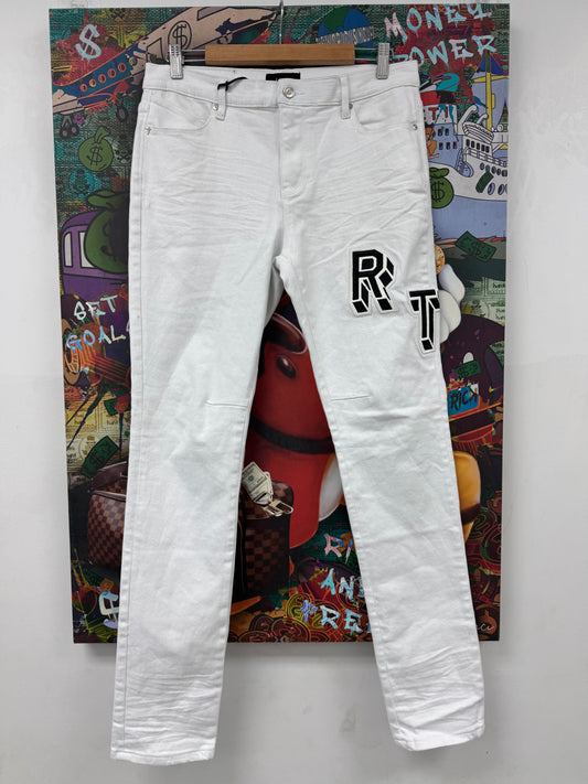 RTA Jeans White Black Used 30 N/A