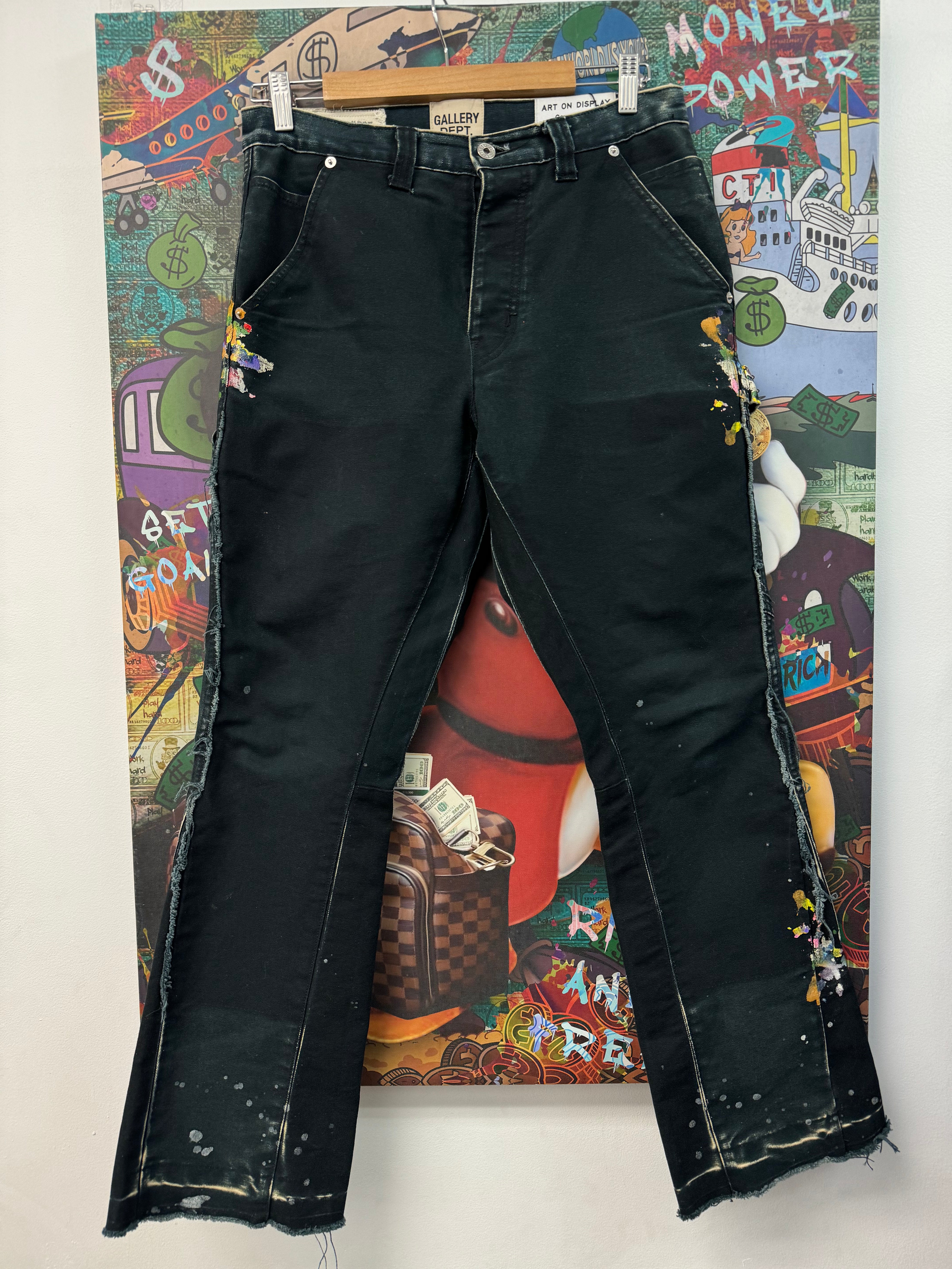 Gallery Dept Navy Paint Splatter Carpenter Flare Jeans