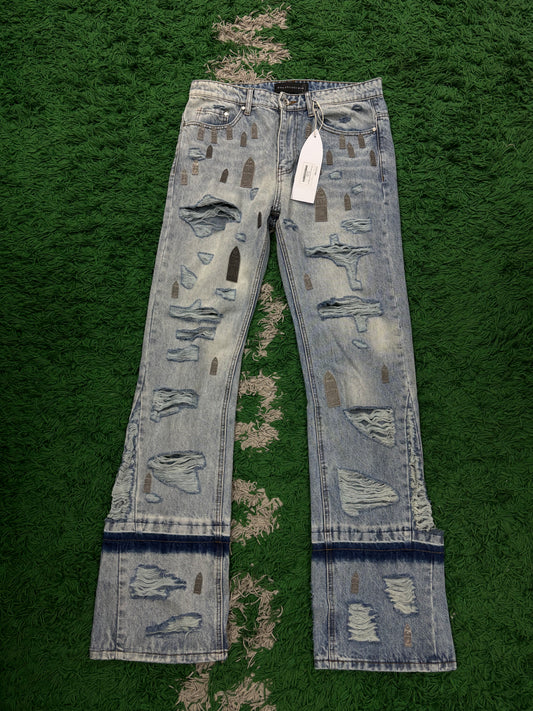 WDW Jeans Light Wash Silver Plate New 34 With Tags