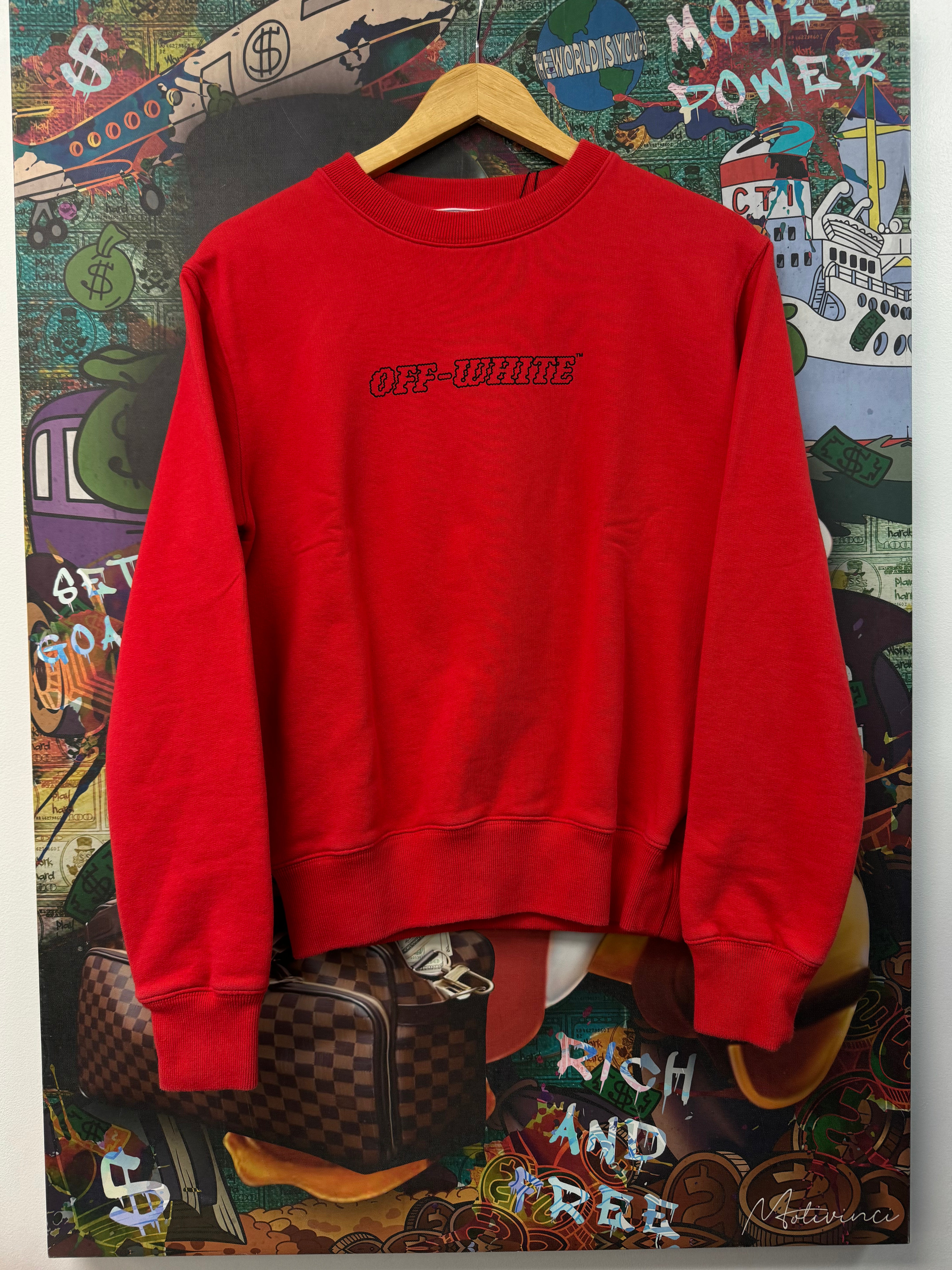 Off-White Red Hand Of God Crewneck