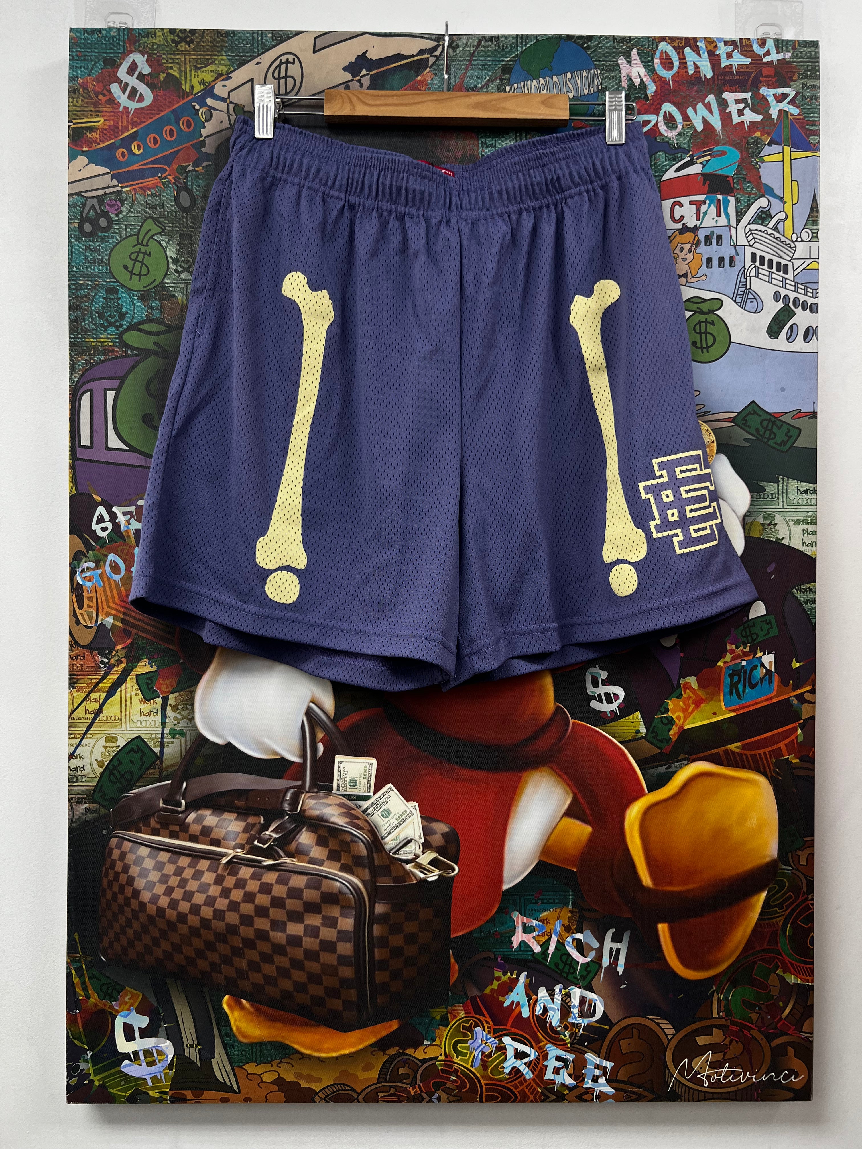 Eric Emanuel Purple Cream Bones Shorts