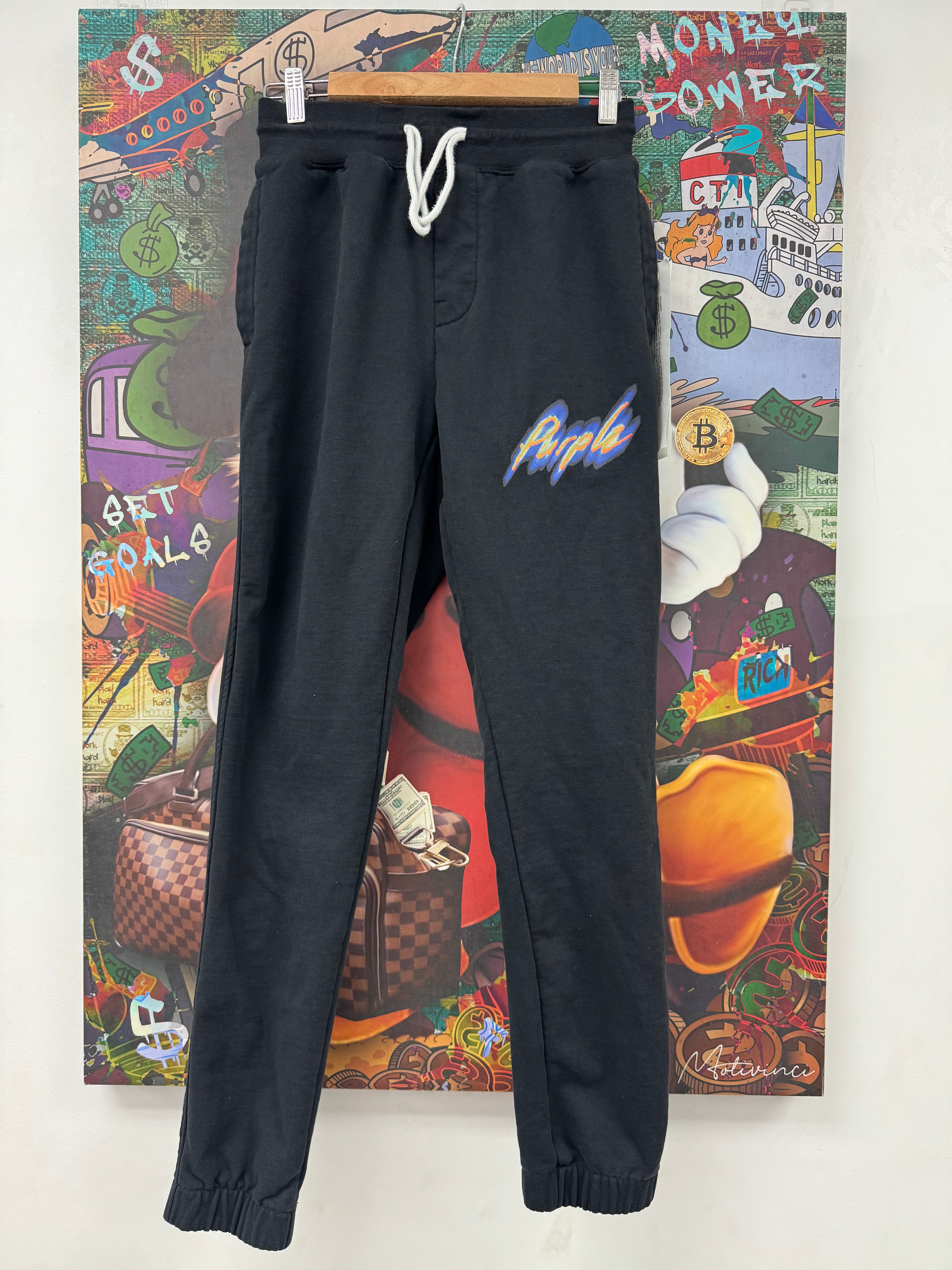 Purple Brand Sweats Black Paint Used XS N/A