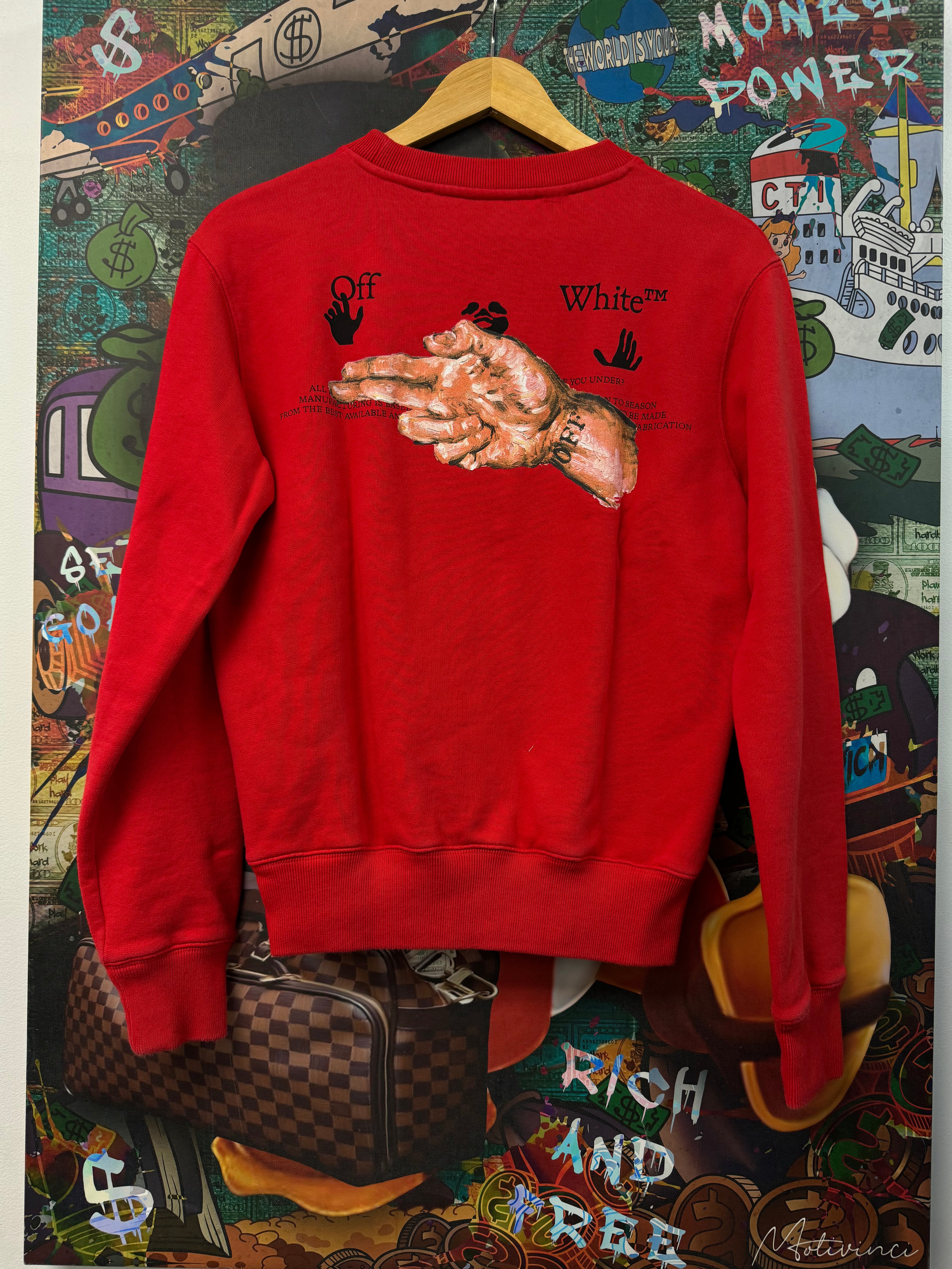 Off-White Red Hand Of God Crewneck