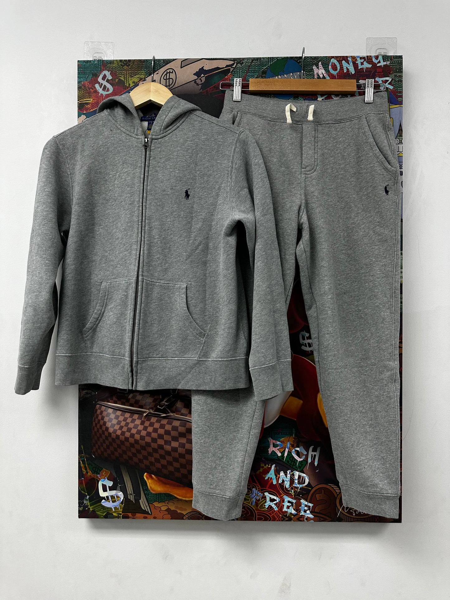 Polo Sweatsuit Grey Kid's Used Large (Fits XXS)