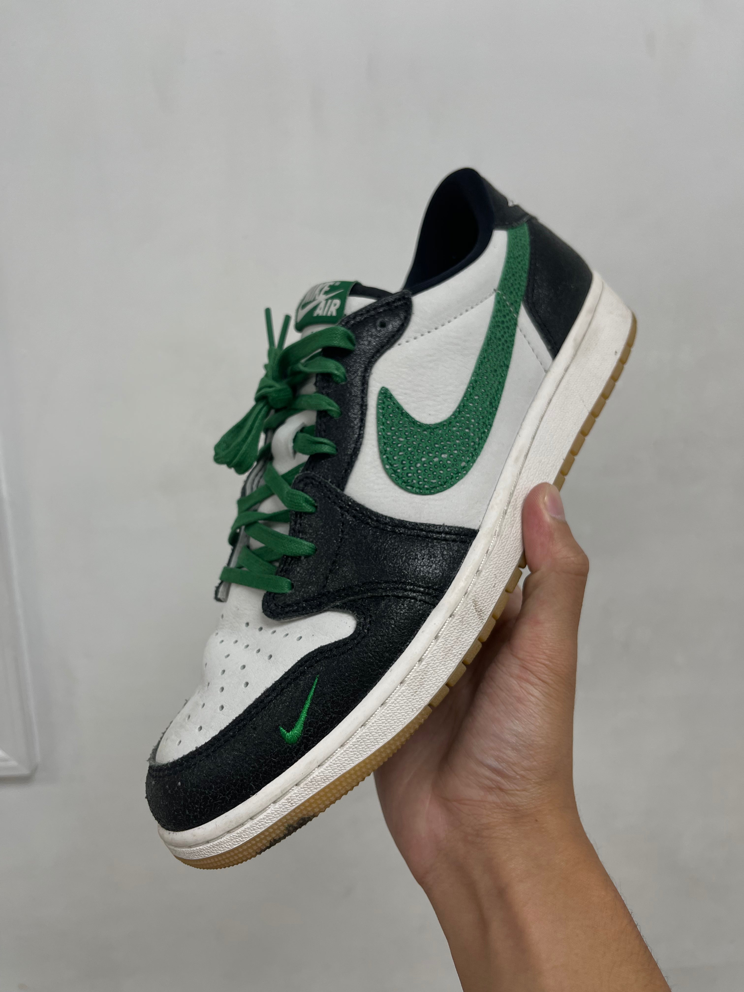 Jordan 1 Low Phantom Pine Green Sneakers