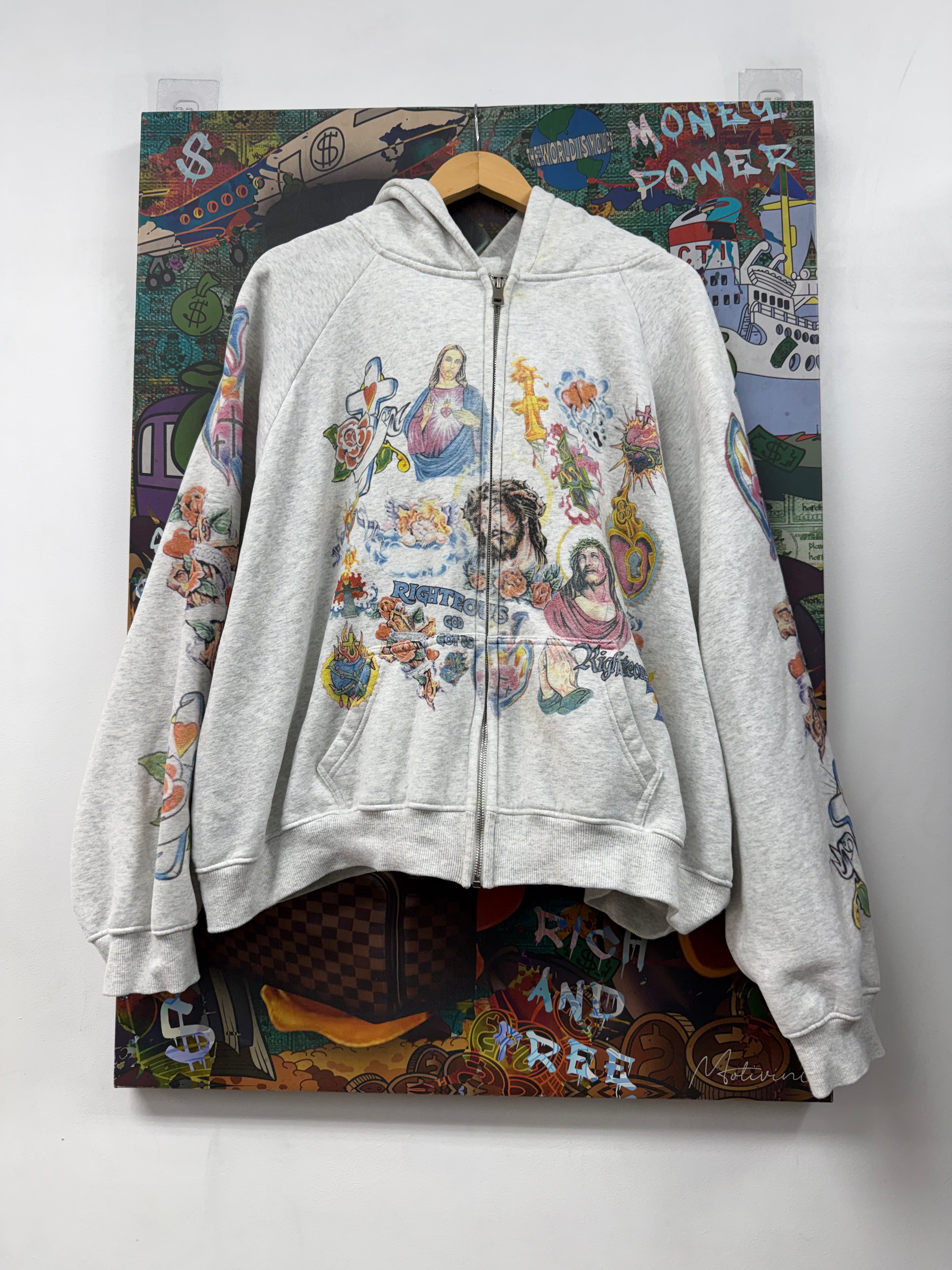 We Are Righteous Grey Risen King Zip Up