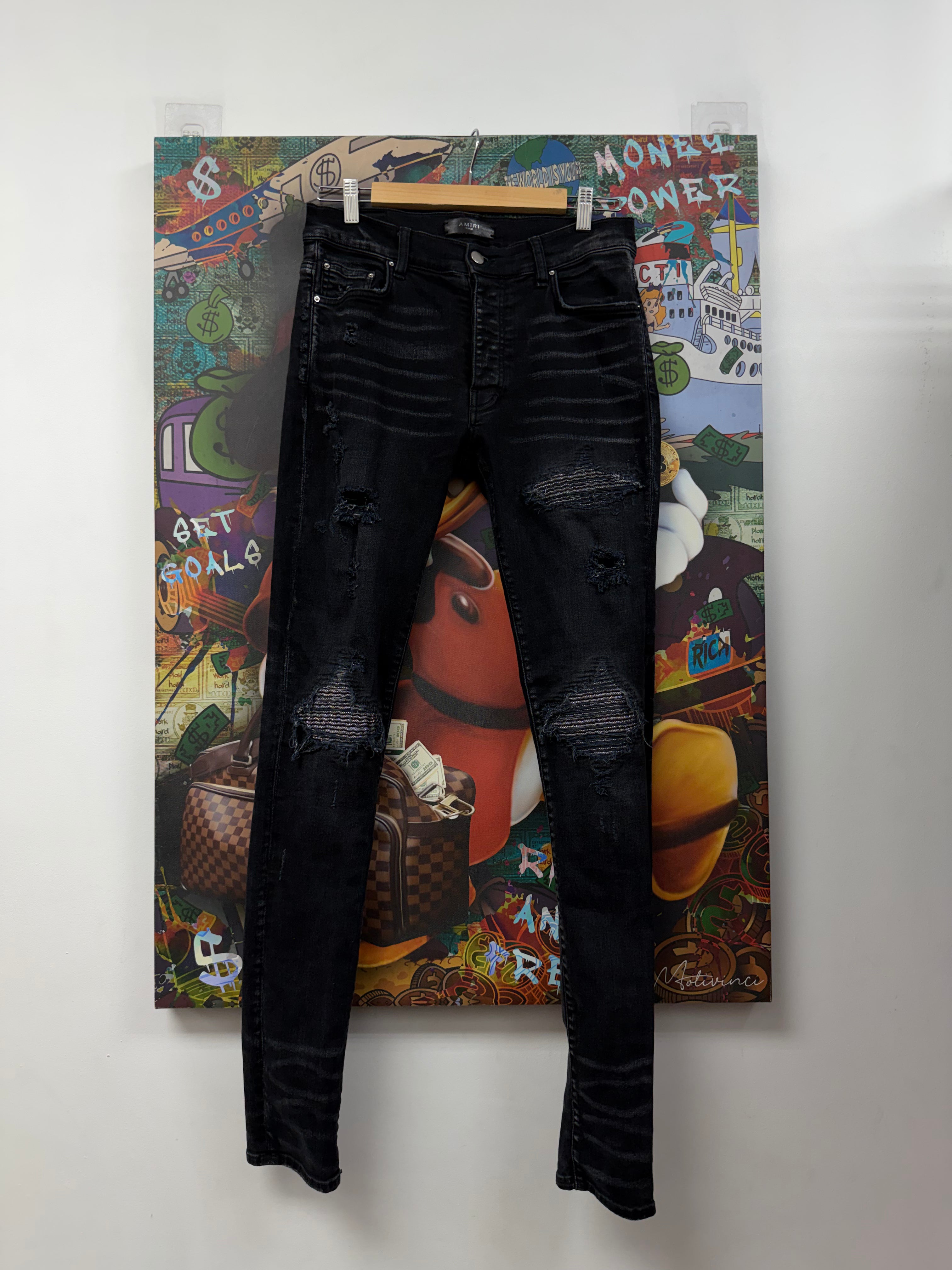 Amiri Black Wash Iridescent Jeans