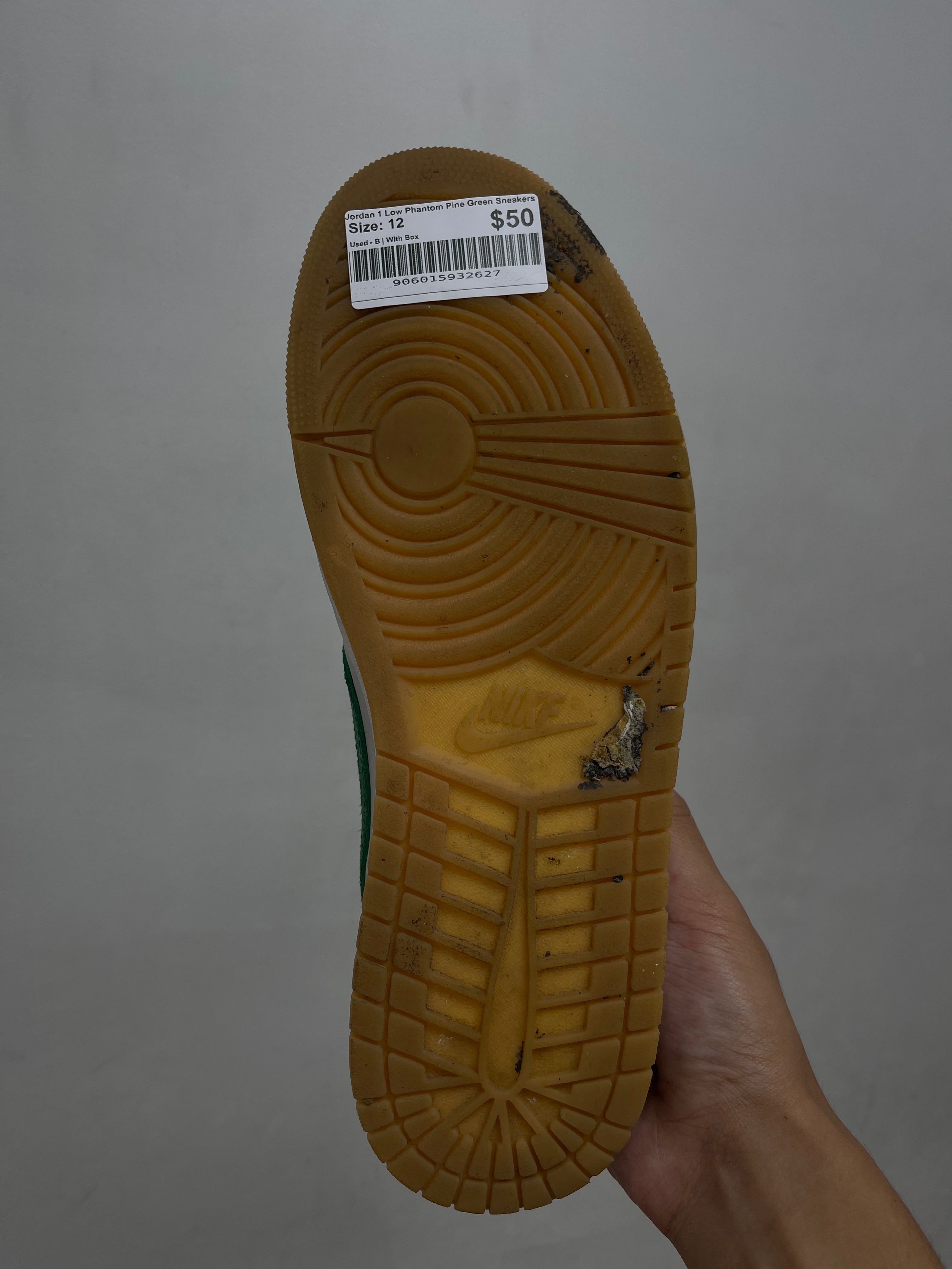 Jordan 1 Low Phantom Pine Green Sneakers