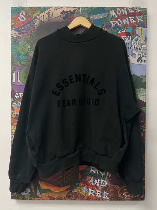 Essentials Fear Of God Arc LoGo Black Hoodie Used
