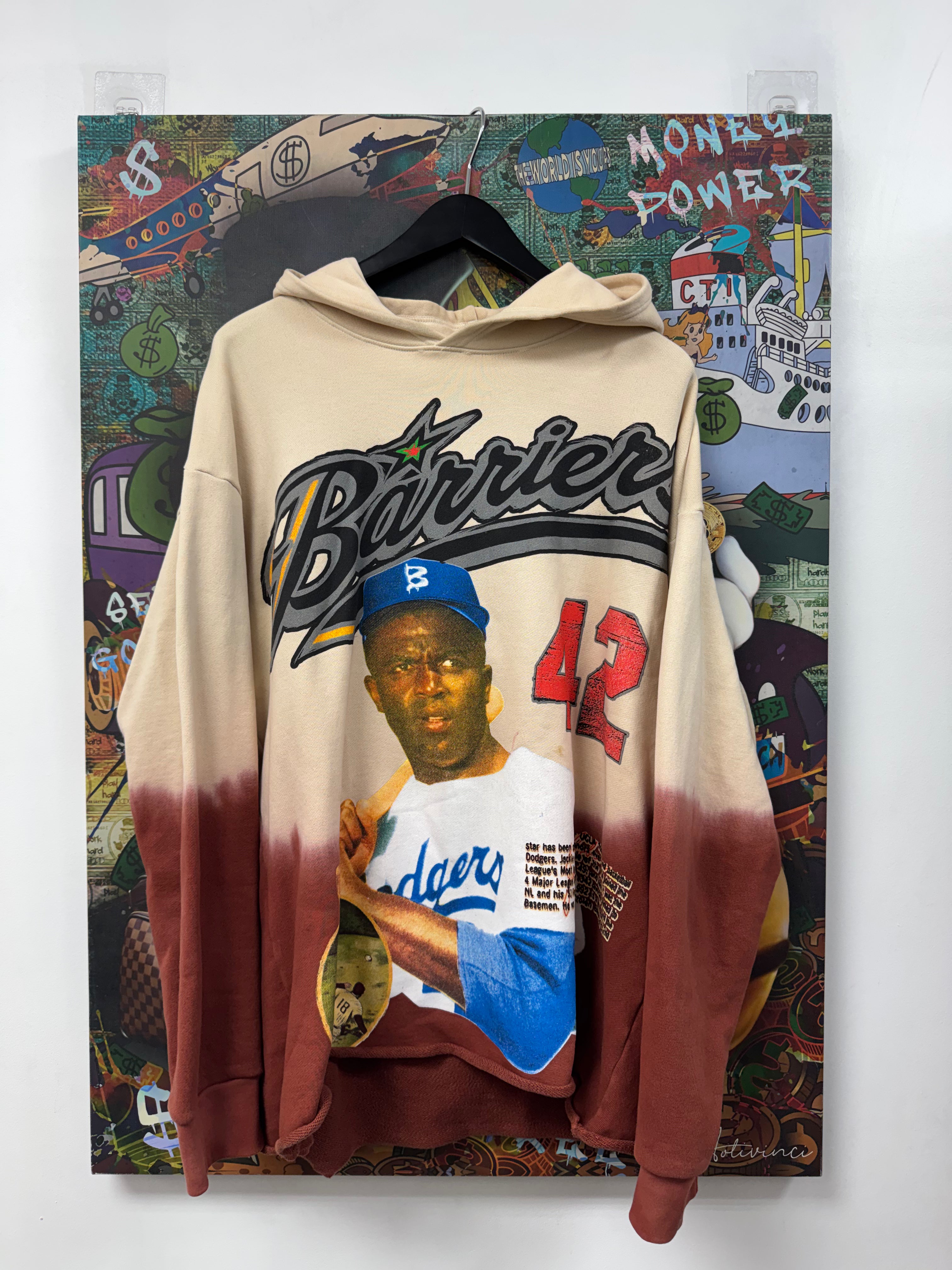 Barriers Cream Brown Jackie Robinson Hoodie