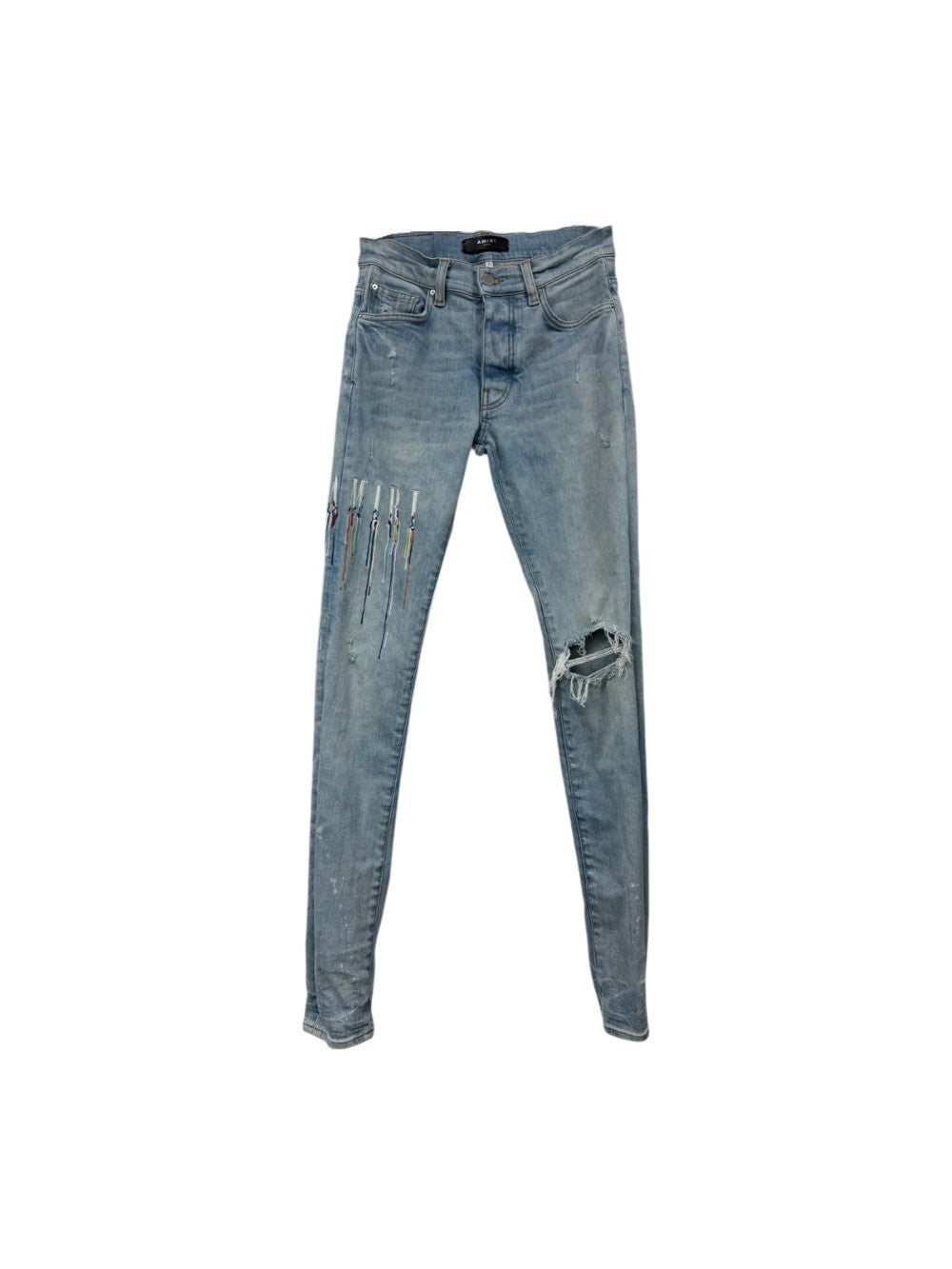 Amiri Paint Drip Light Wash Jeans