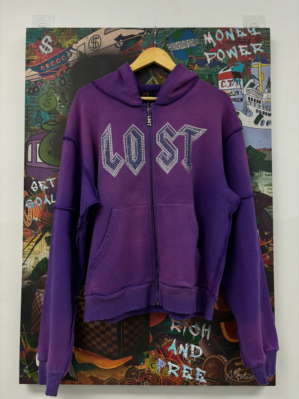 Lost "Don't Watch TV" Zip Up Purple Hoodie