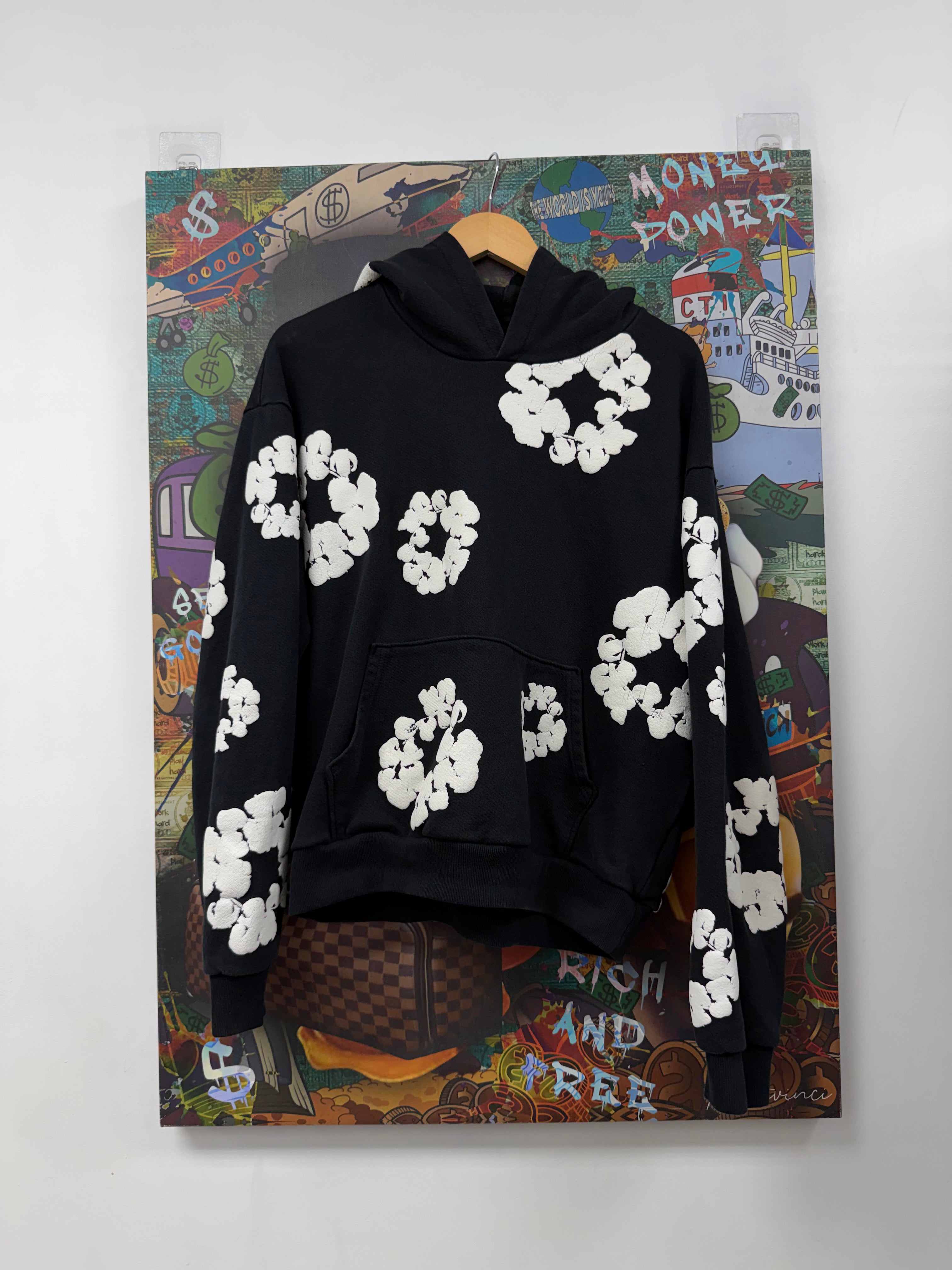 Denim Tears Black Cotton Wreath Hoodie