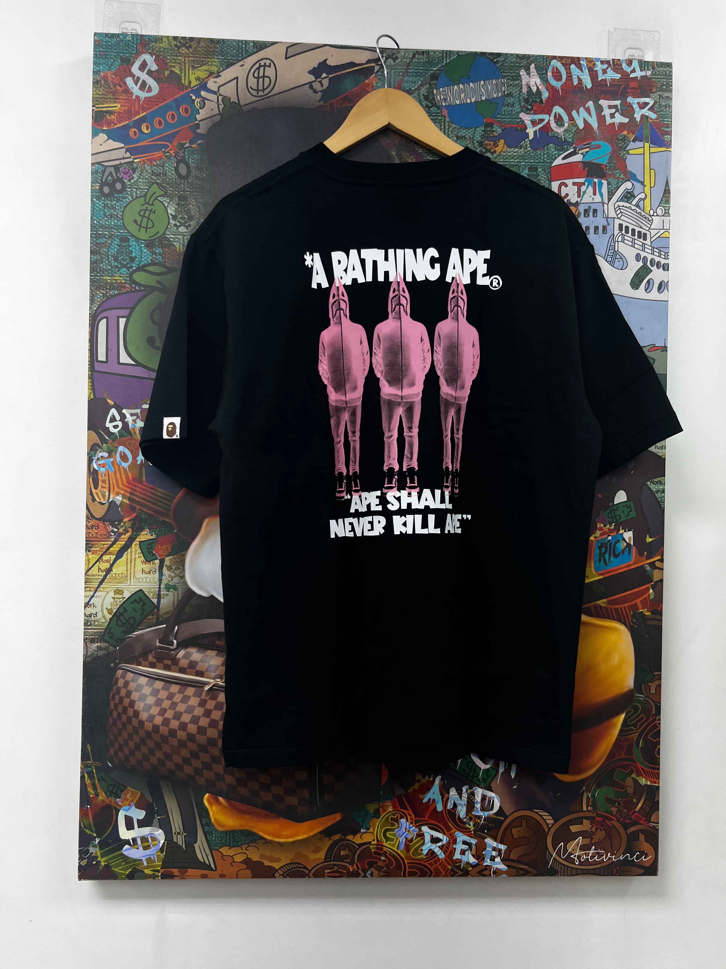 BAPE ABA Black Pink Shark Tee