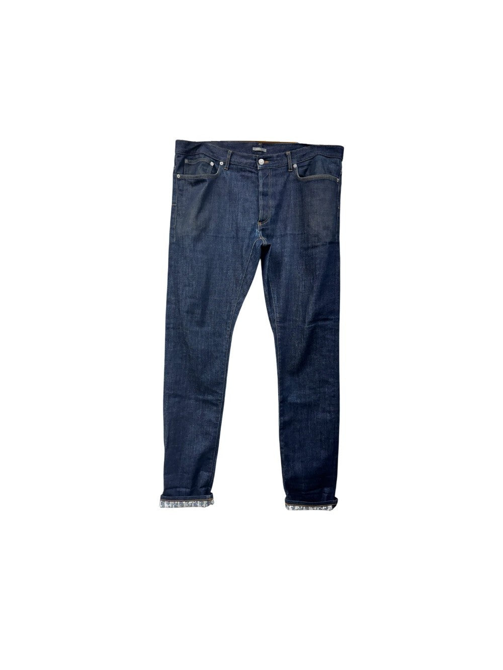Dior Selvedge Cuff Logo Navy Jeans
