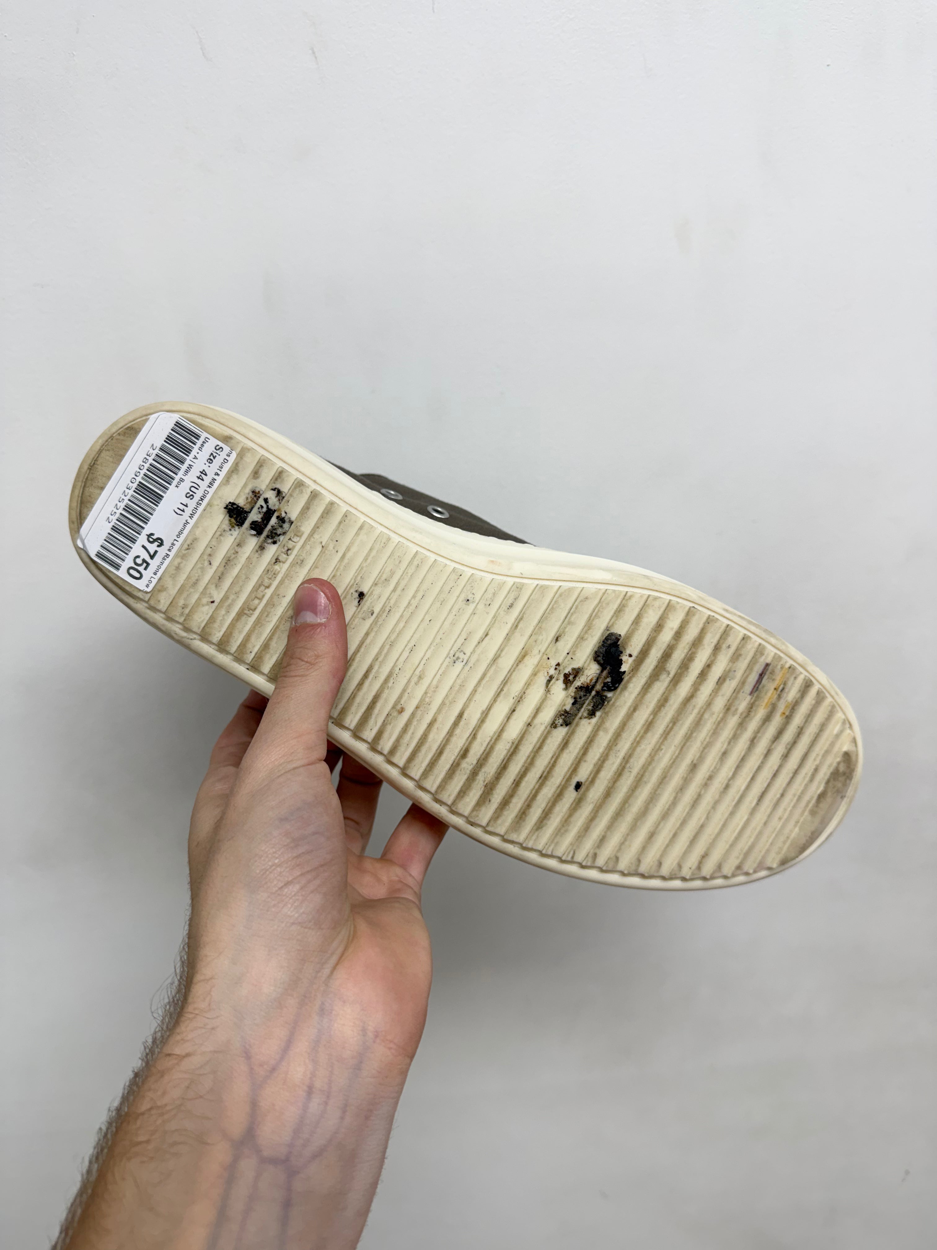 Rick Owens Dust & Milk DRKSHDW Jumbo Lace Ramone Low Sneakers