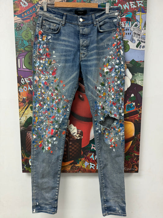 Amiri Paint Splatter Thrasher Jeans Used 34 N/A