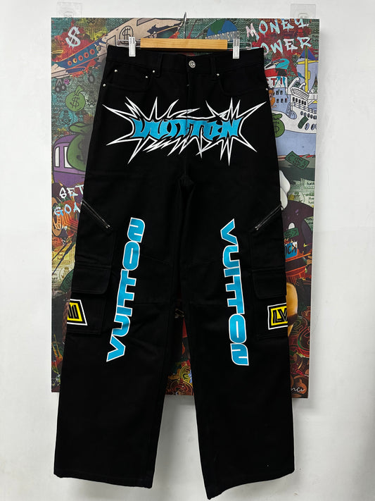 LV Graffiti Pants Black Blue Used 30